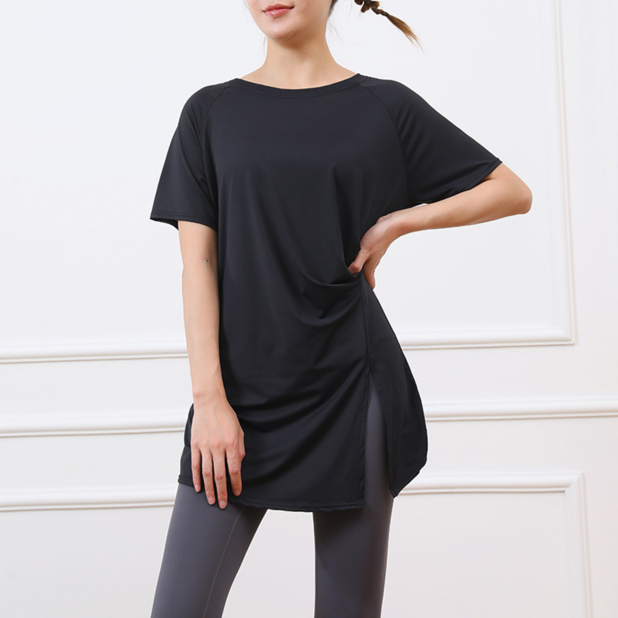 ヒップカバー スリムフィット 半袖Tシャツ