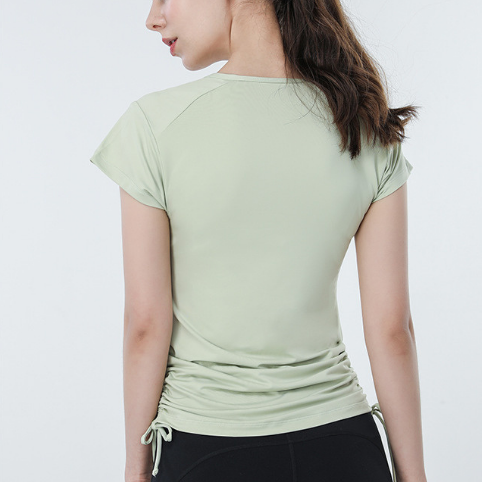 フロントジップ タイトドローストリング Tシャツ