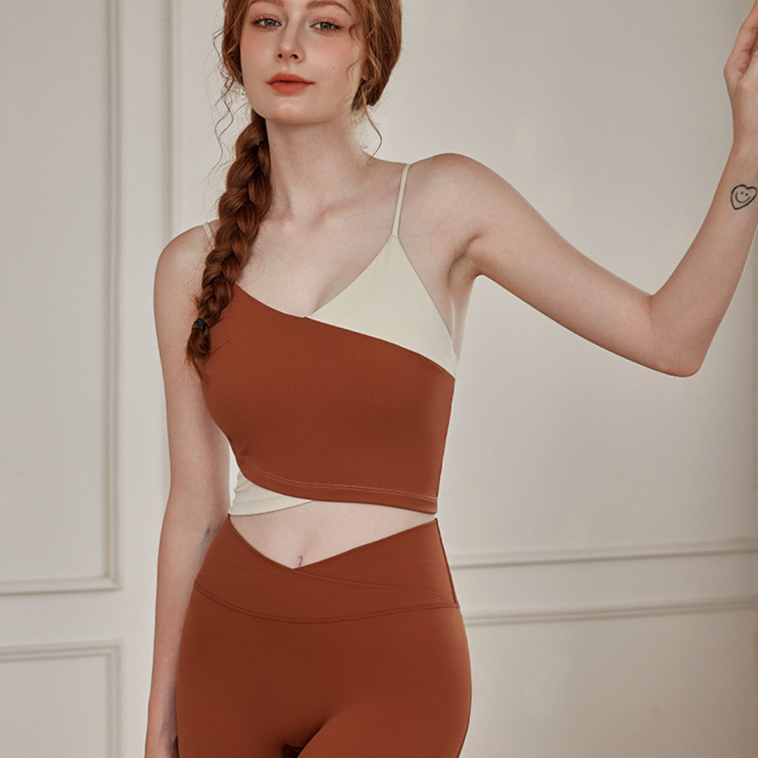 バイカラーブラトップ&ウエストVラインレギンス セットアップ