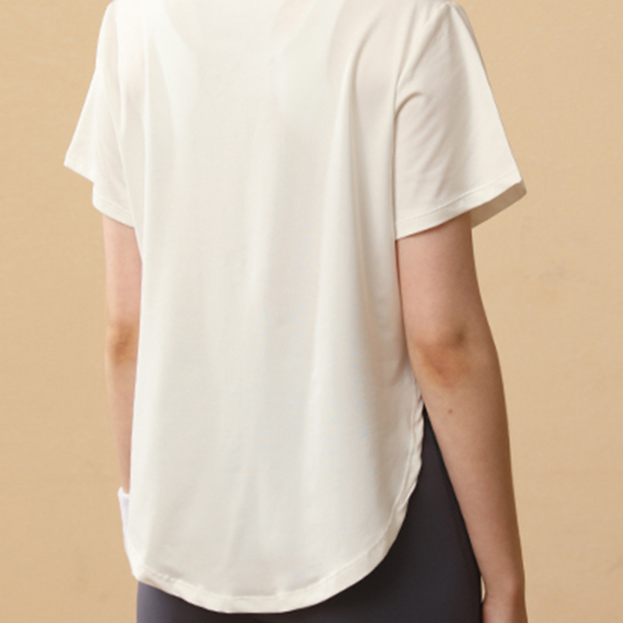 リラックスフィット サイドスリット ヨガ Tシャツ S~3XL