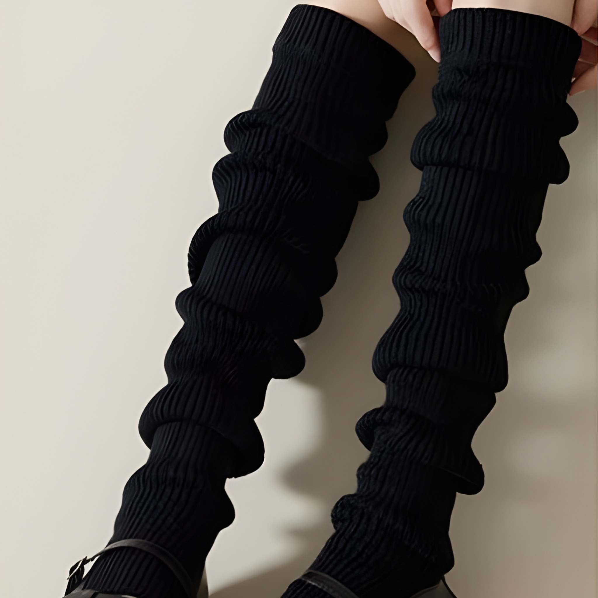 ニットレッグウォーマー ロング丈