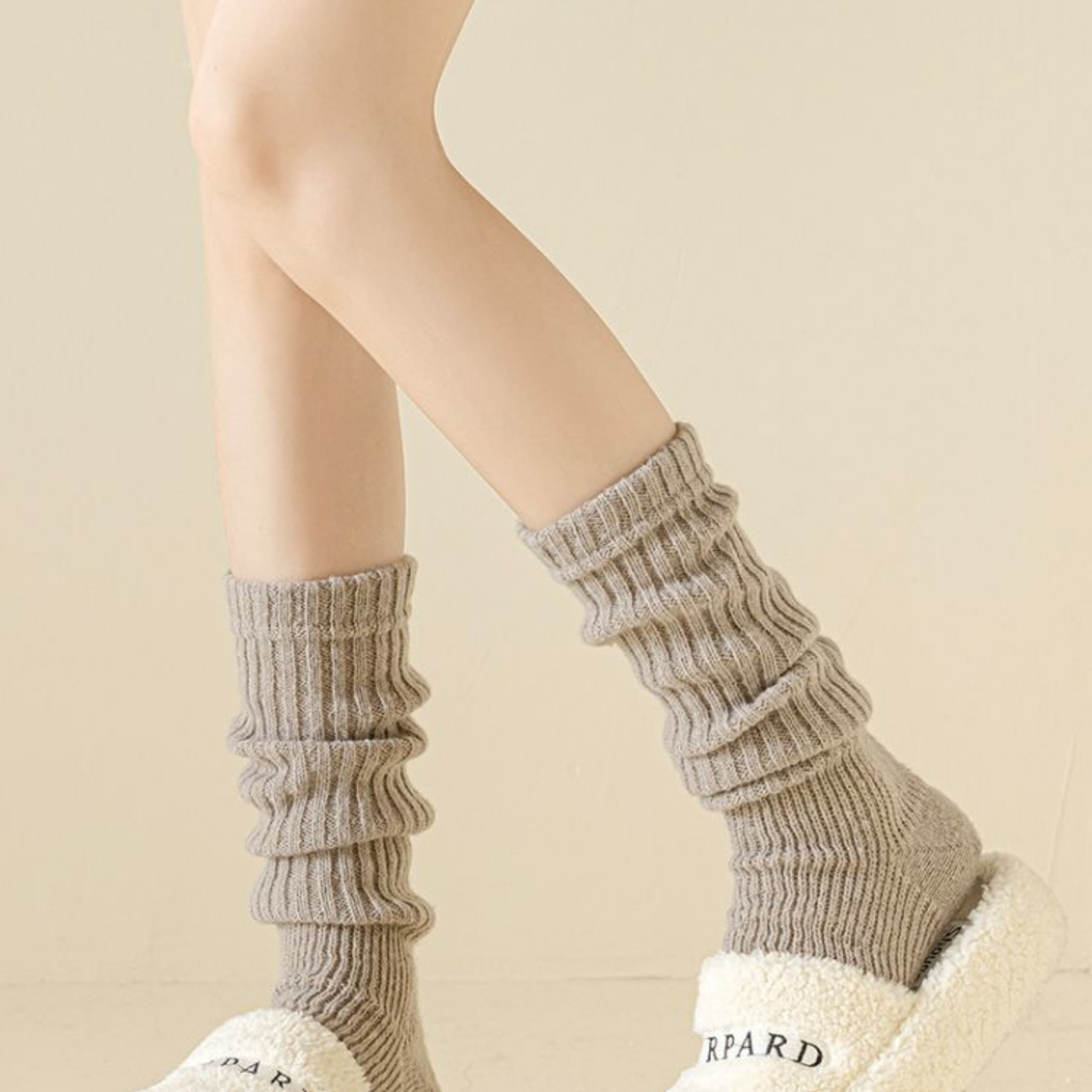 かかと付き レッグウォーマー ショート丈