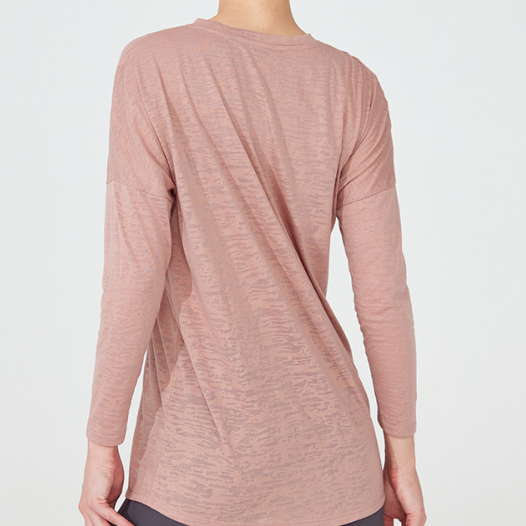 ルーズフィット サイドスリット ヨガ 長袖トップス