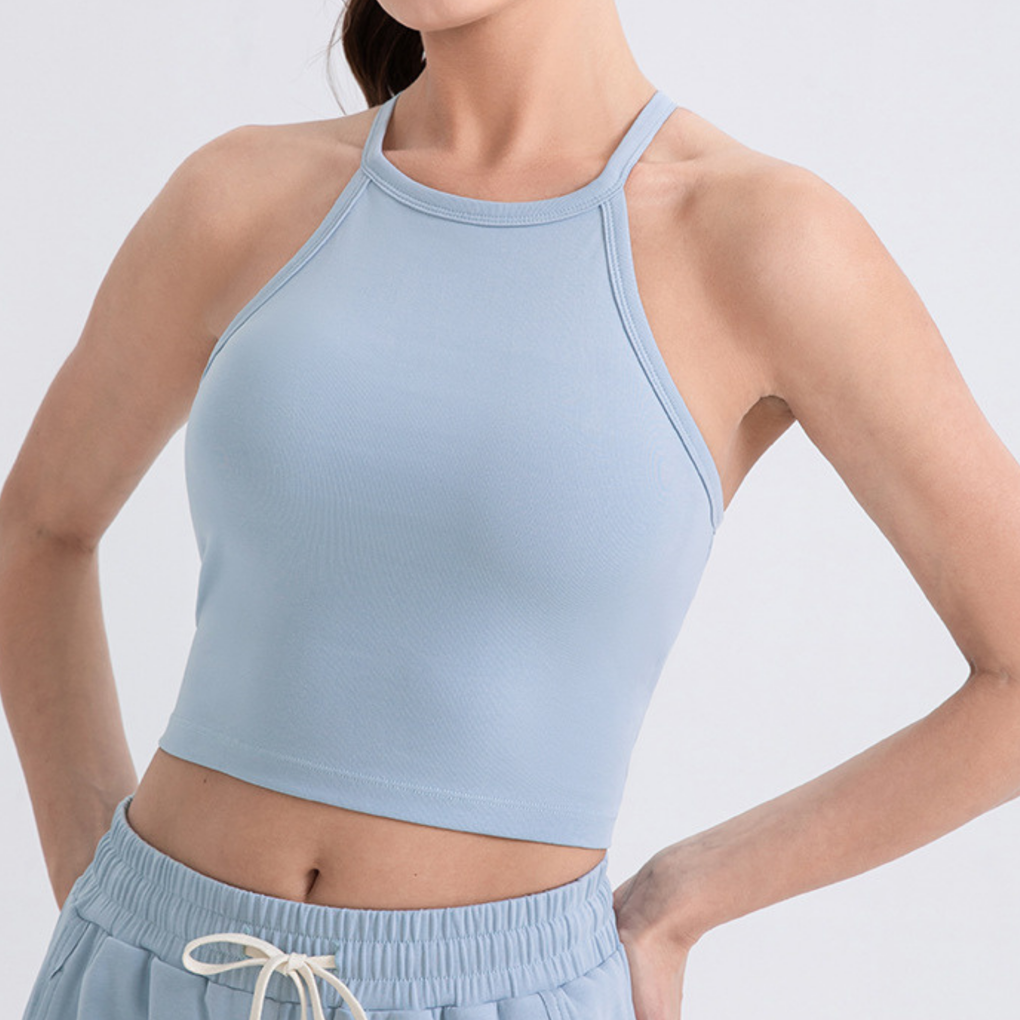 シンプル ホルターネック スポーツブラ