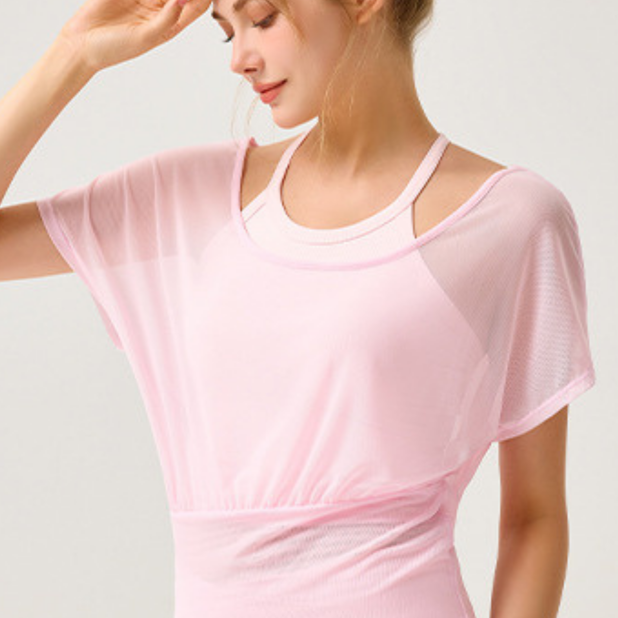 オールメッシュ ヨガTシャツ