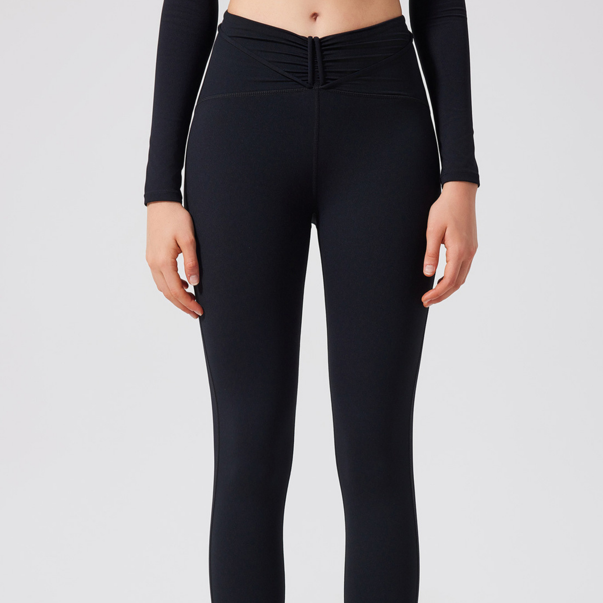 Vフロント ロープデザイン レギンス