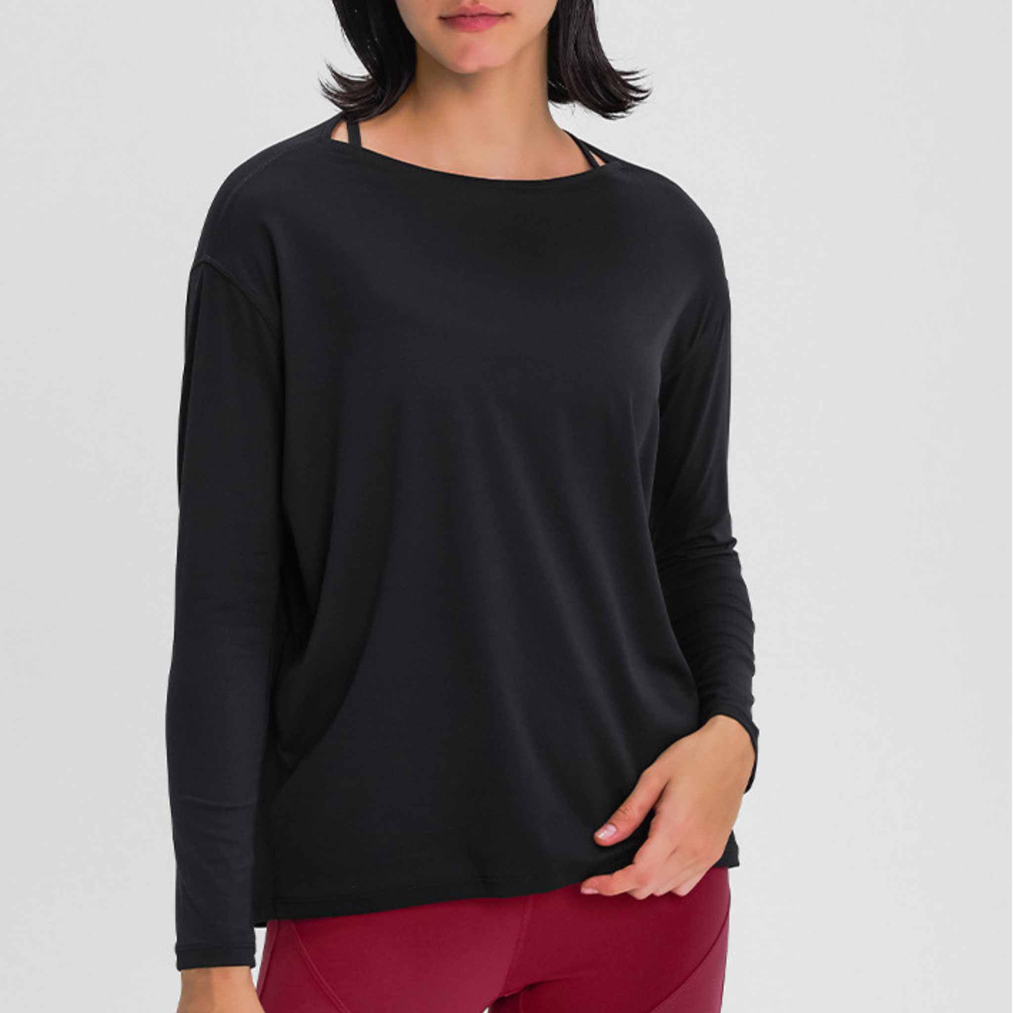 バックロングドレープトップス