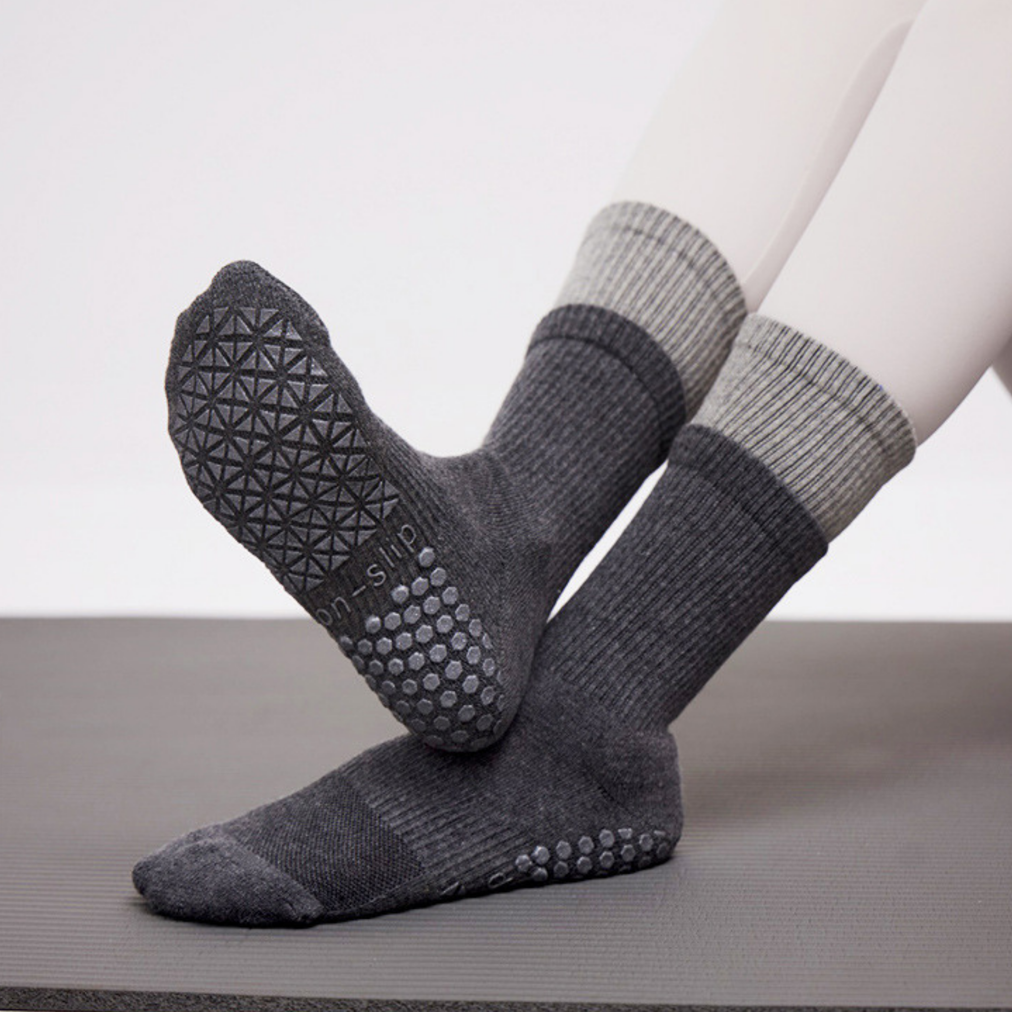 バイカラー 二重リブデザイン ソックス