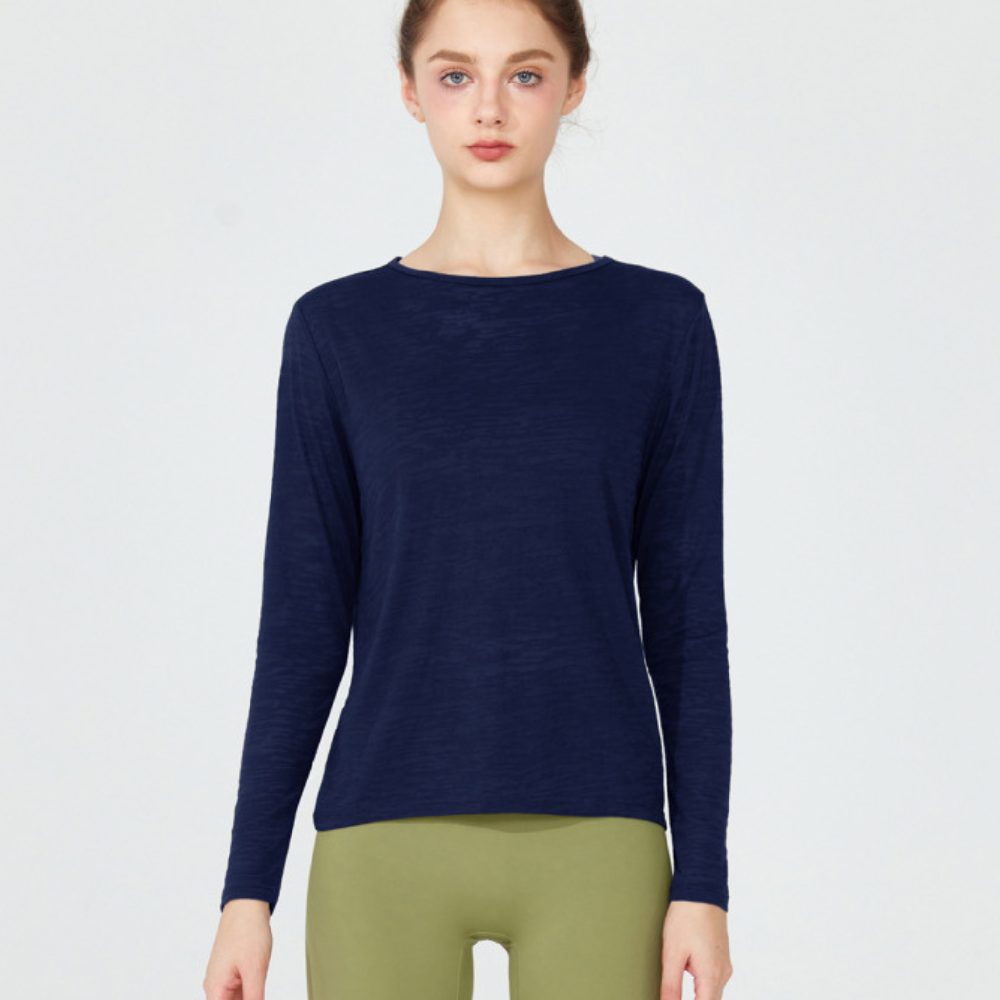 バックツイストオープン ヨガ 長袖トップス