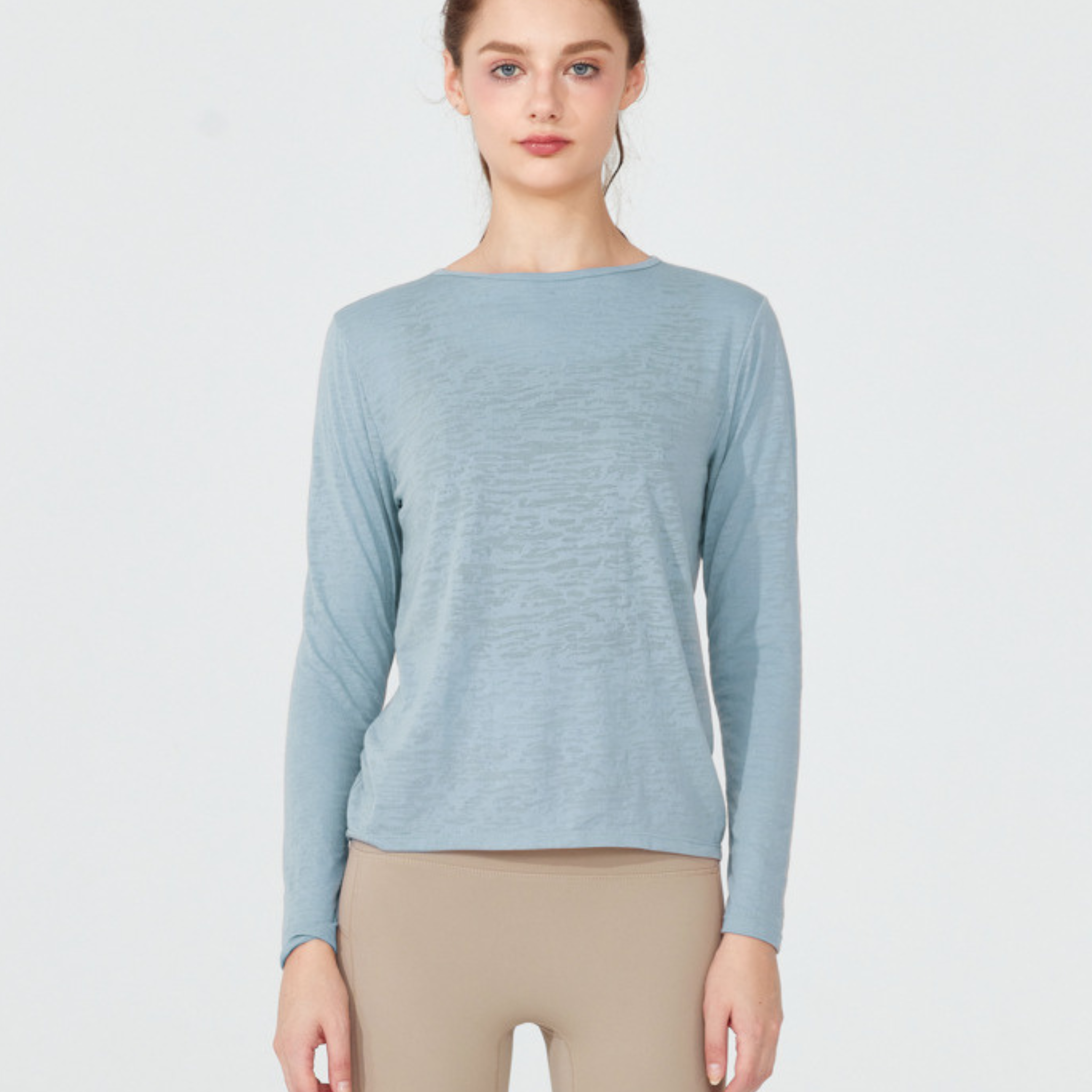 バックツイストオープン ヨガ 長袖トップス