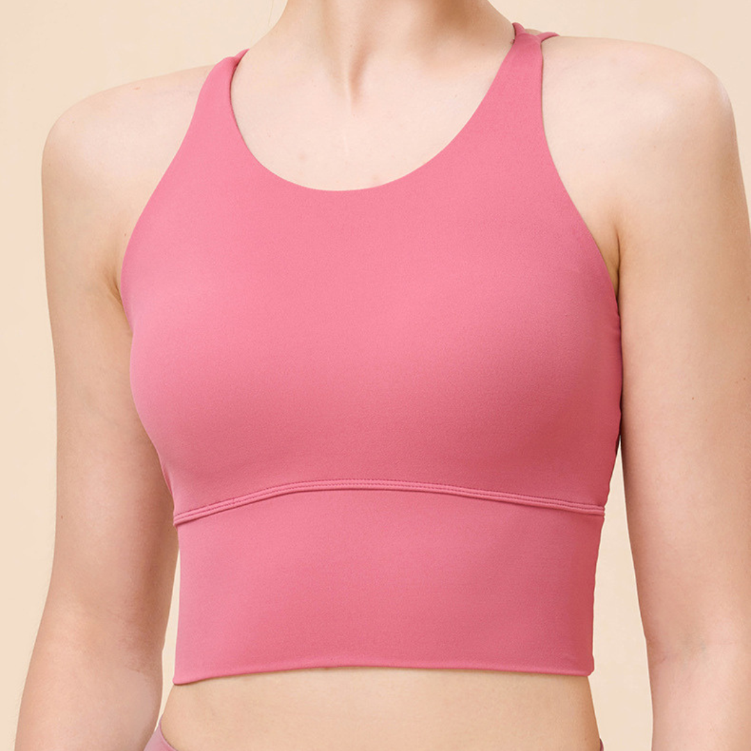 ダブルショルダー バッククロス スポーツブラ