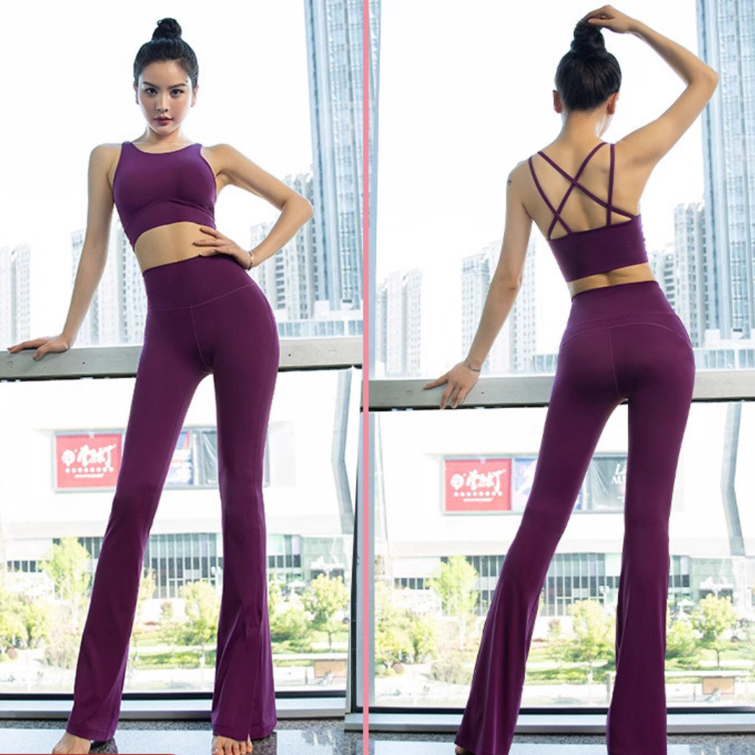 バッククロスブラトップ&美脚フレアパンツ セットアップ