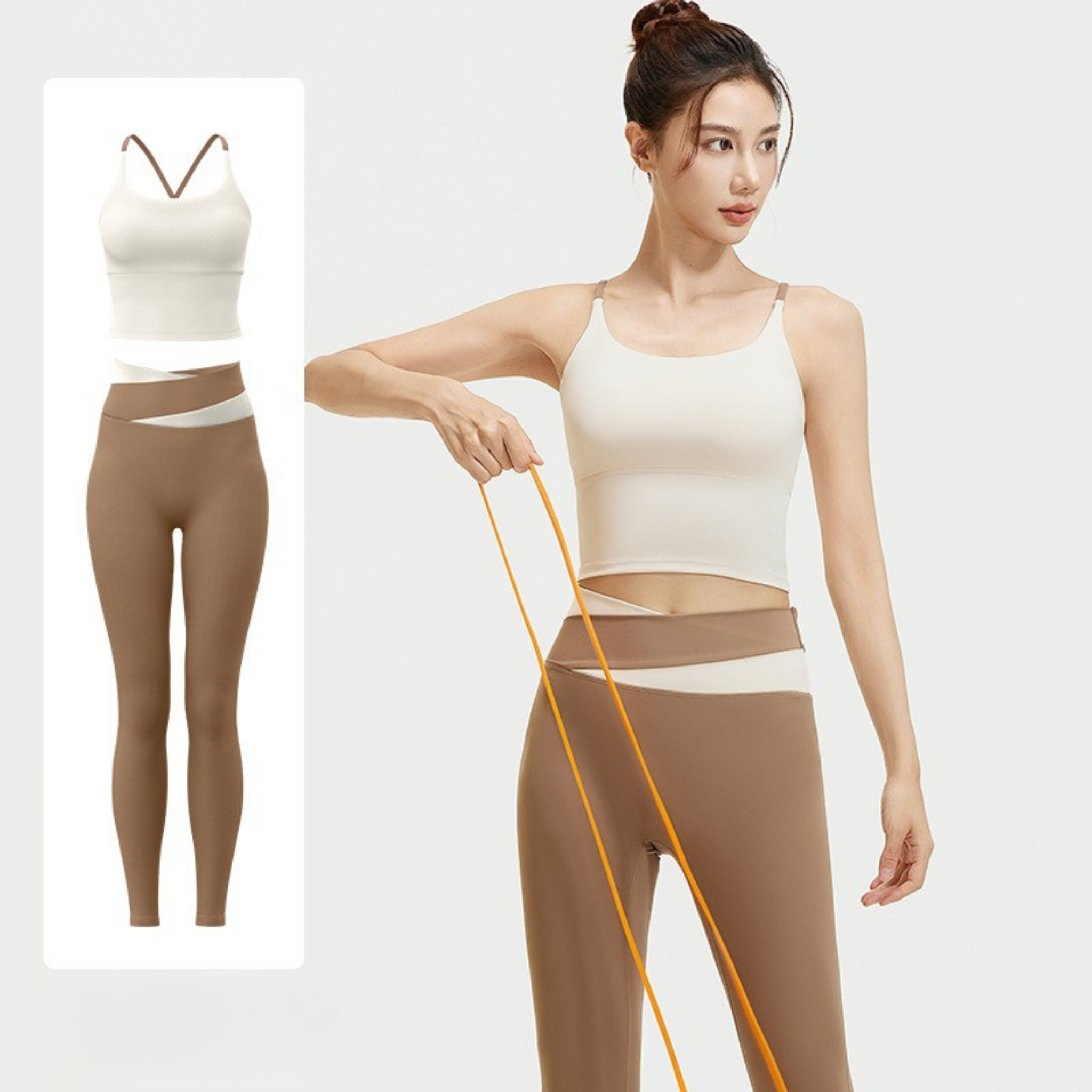 バッククロスシンプル ブラトップ&シャープラインレギンス セット