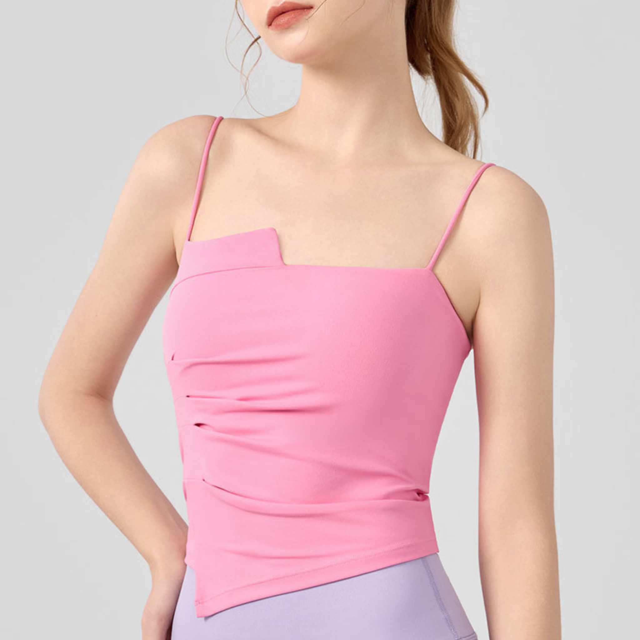 胸パッド付 サスペンダー チューブトップ