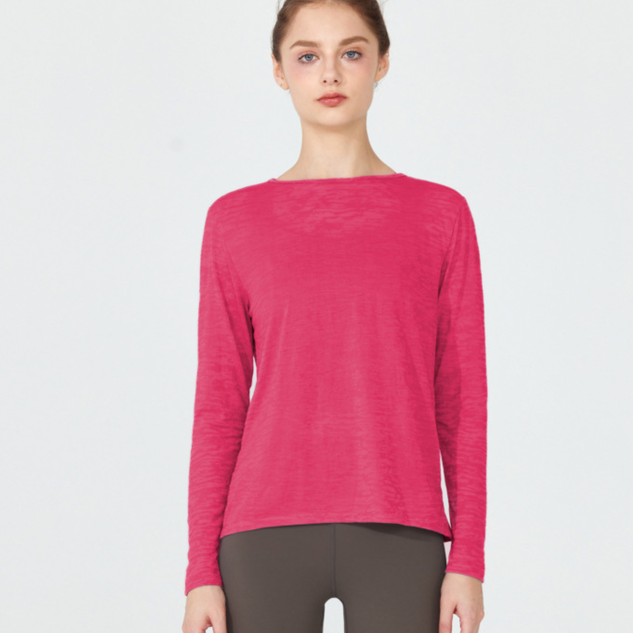 バックツイストオープン ヨガ 長袖トップス