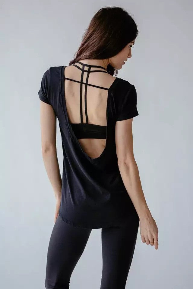バックオープン ロングTシャツ