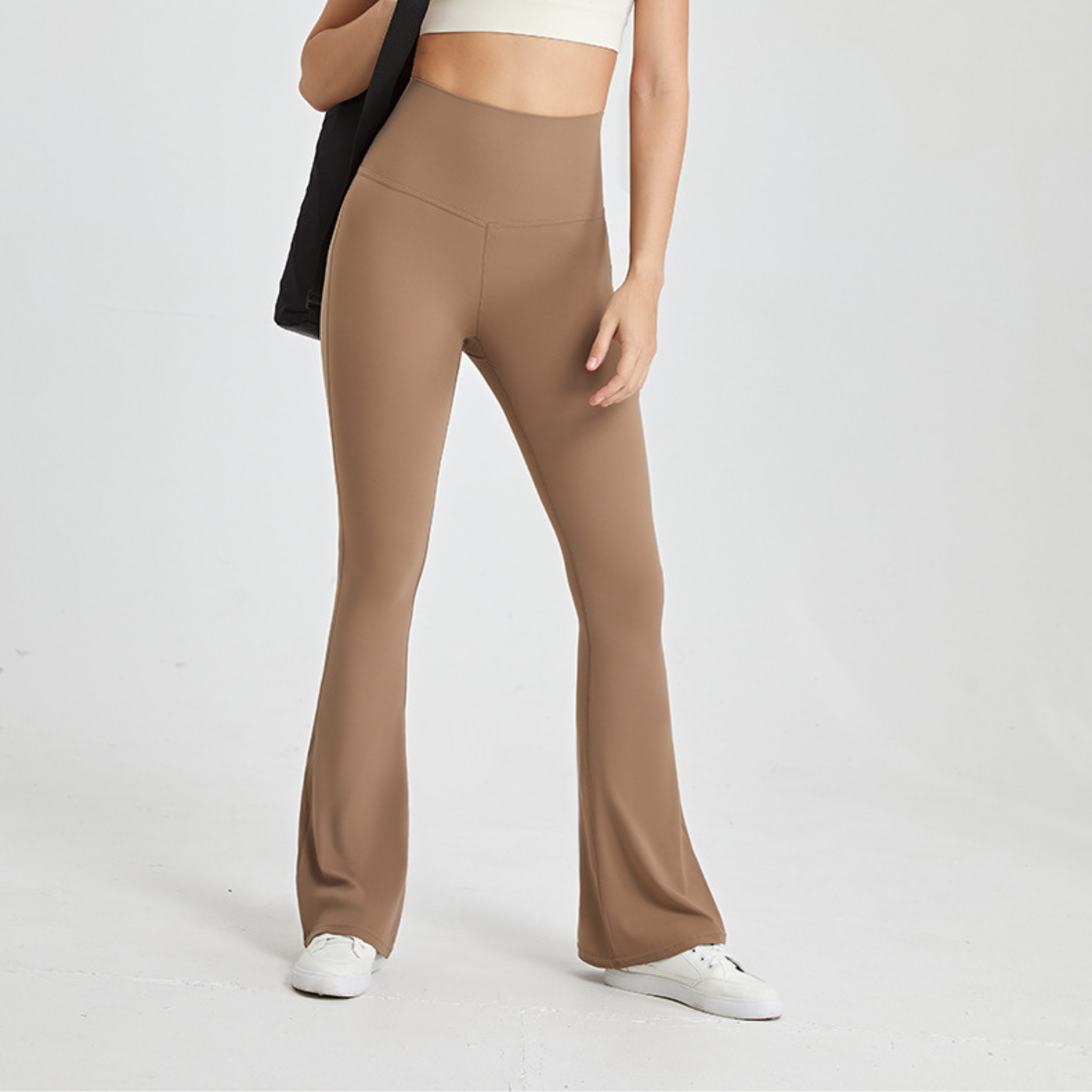 ウエストクロス ロングフレアパンツ