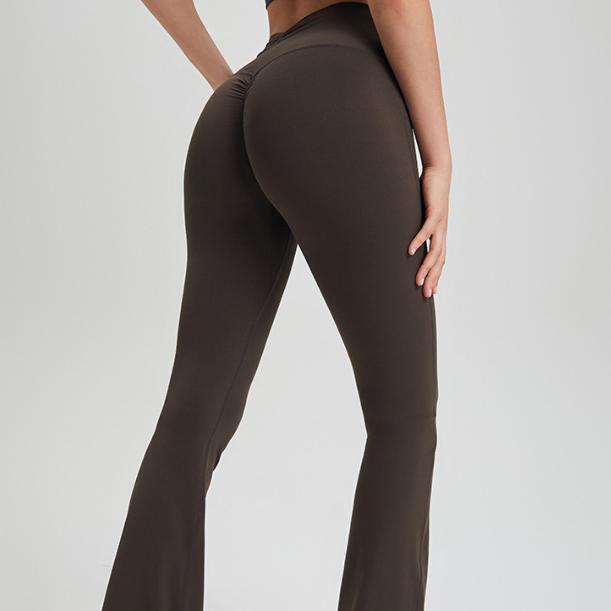 ライクラ ハイウエスト フレアパンツ