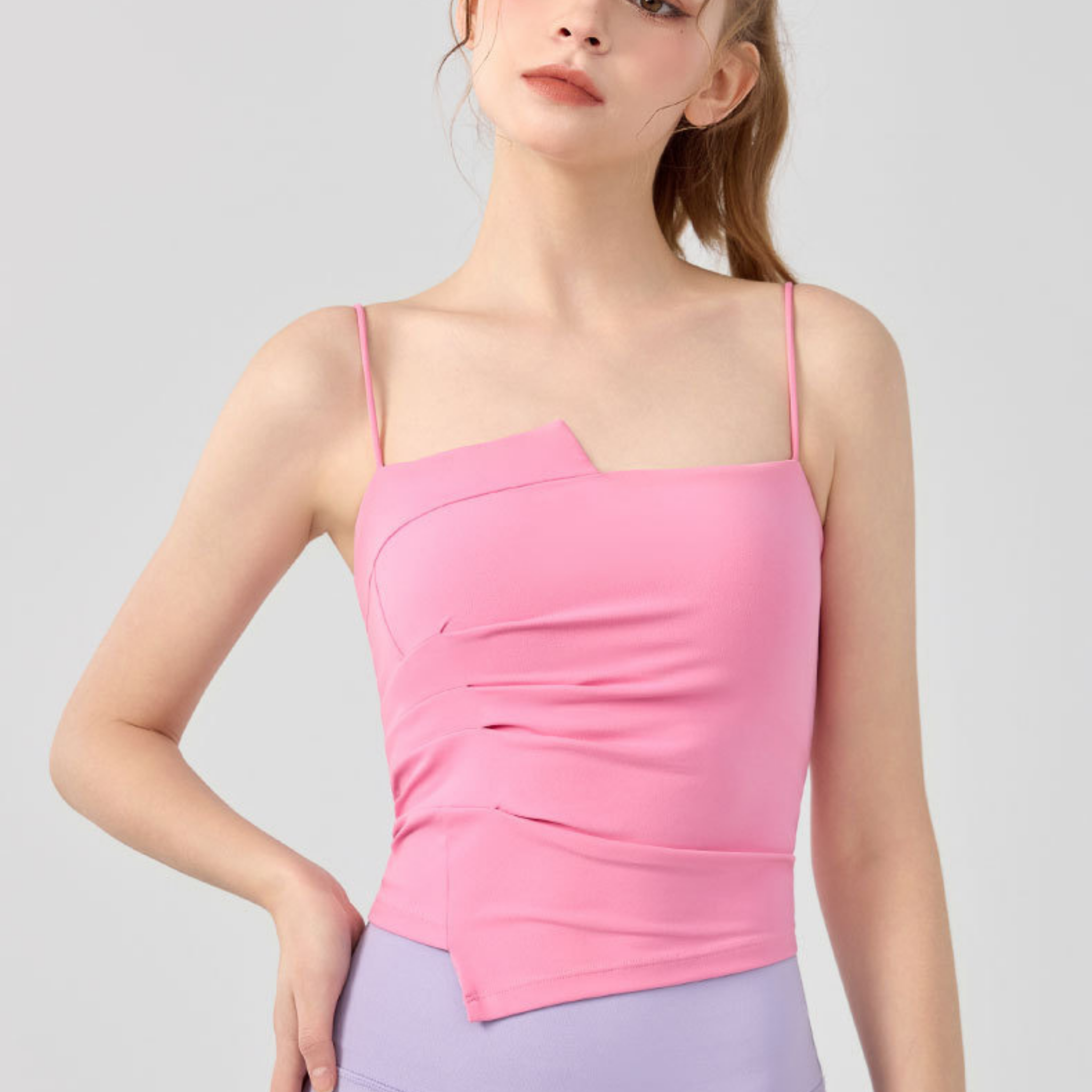 胸パッド付 サスペンダー チューブトップ