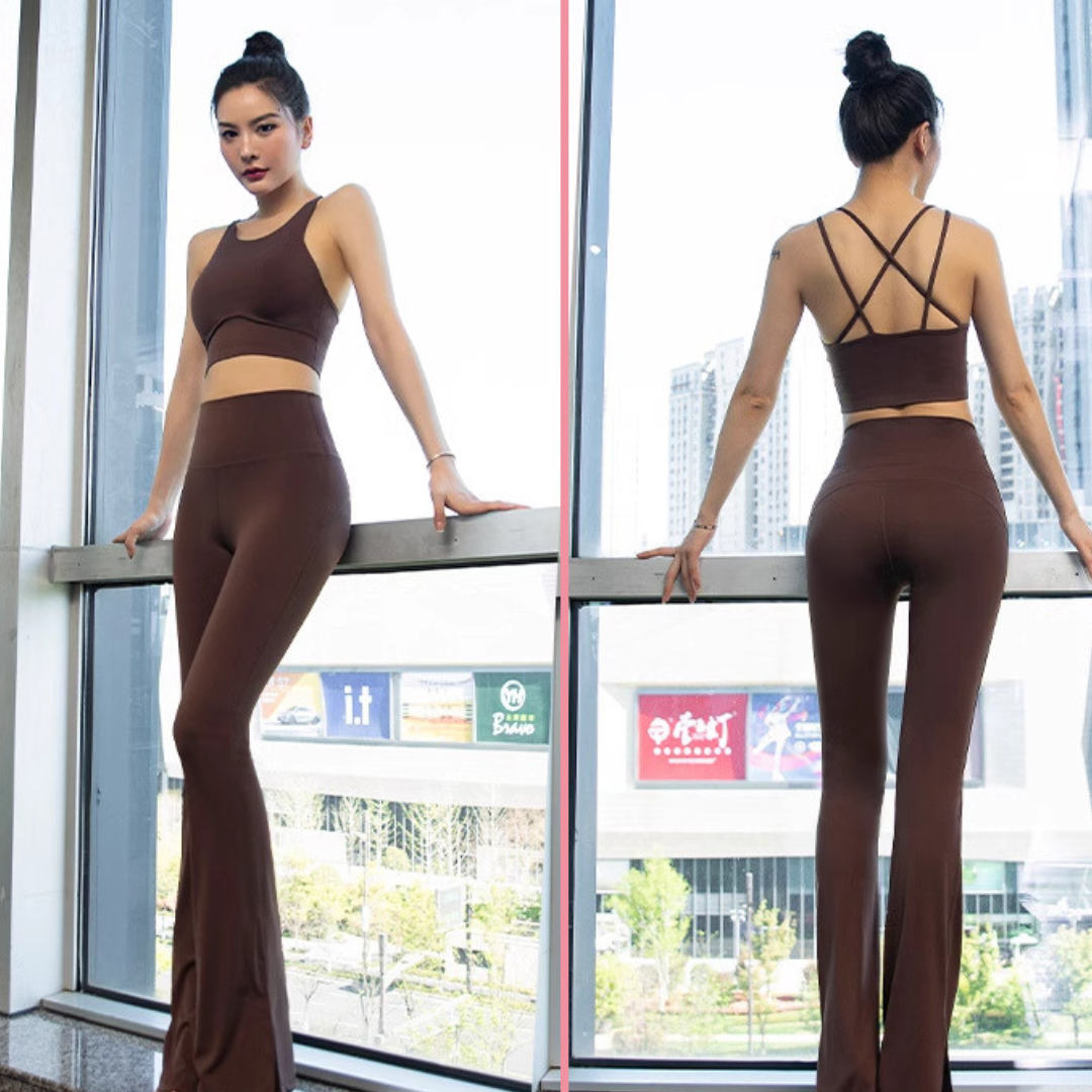 バッククロスブラトップ&美脚フレアパンツ セットアップ