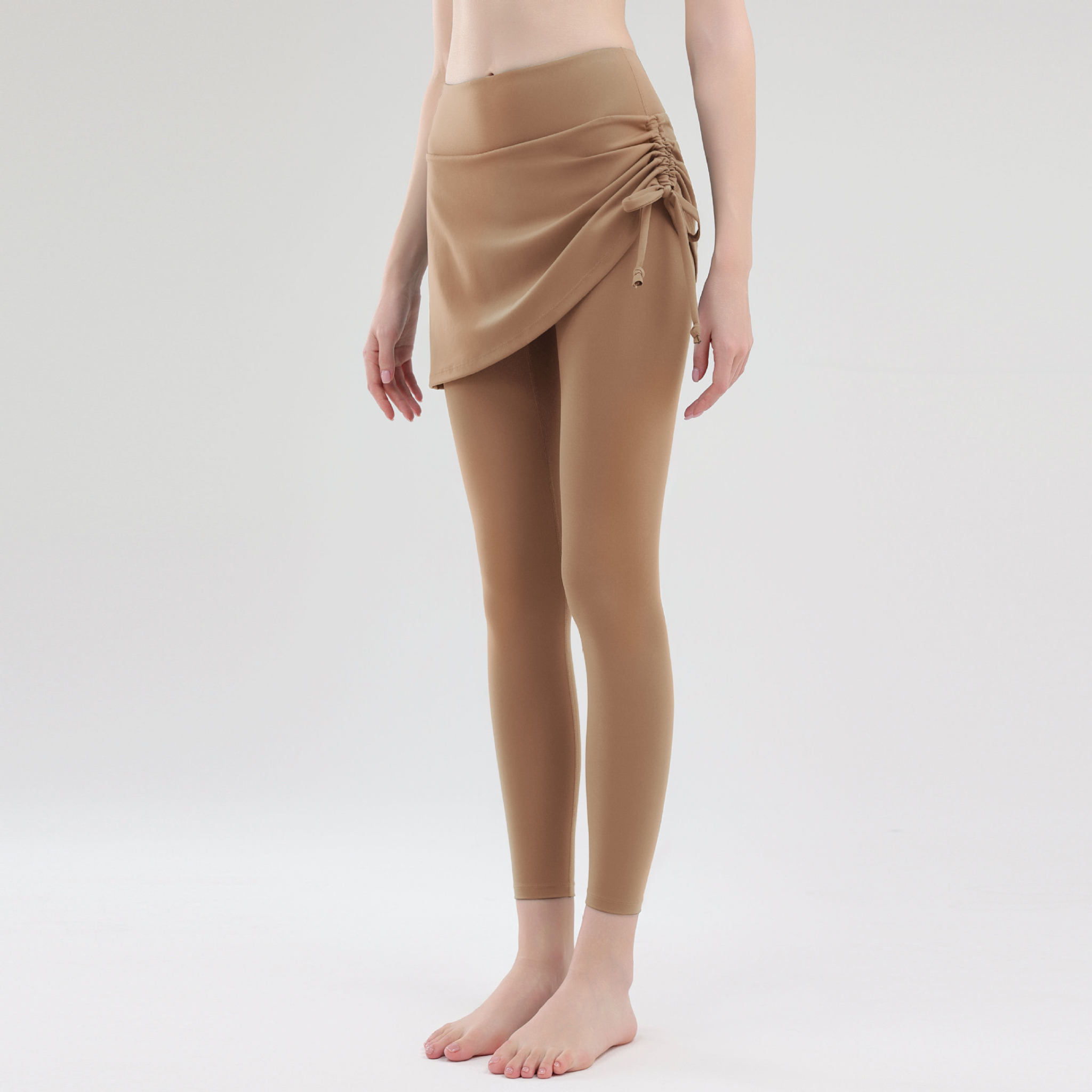 フェイクツーピース フィットネスレギンス