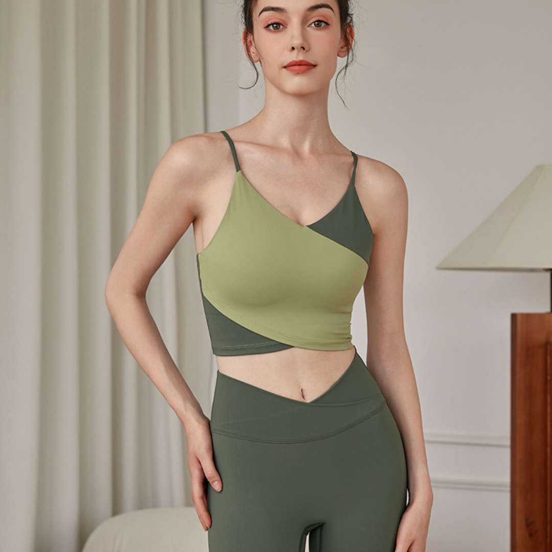 バイカラーブラトップ&ウエストVラインレギンス セットアップ