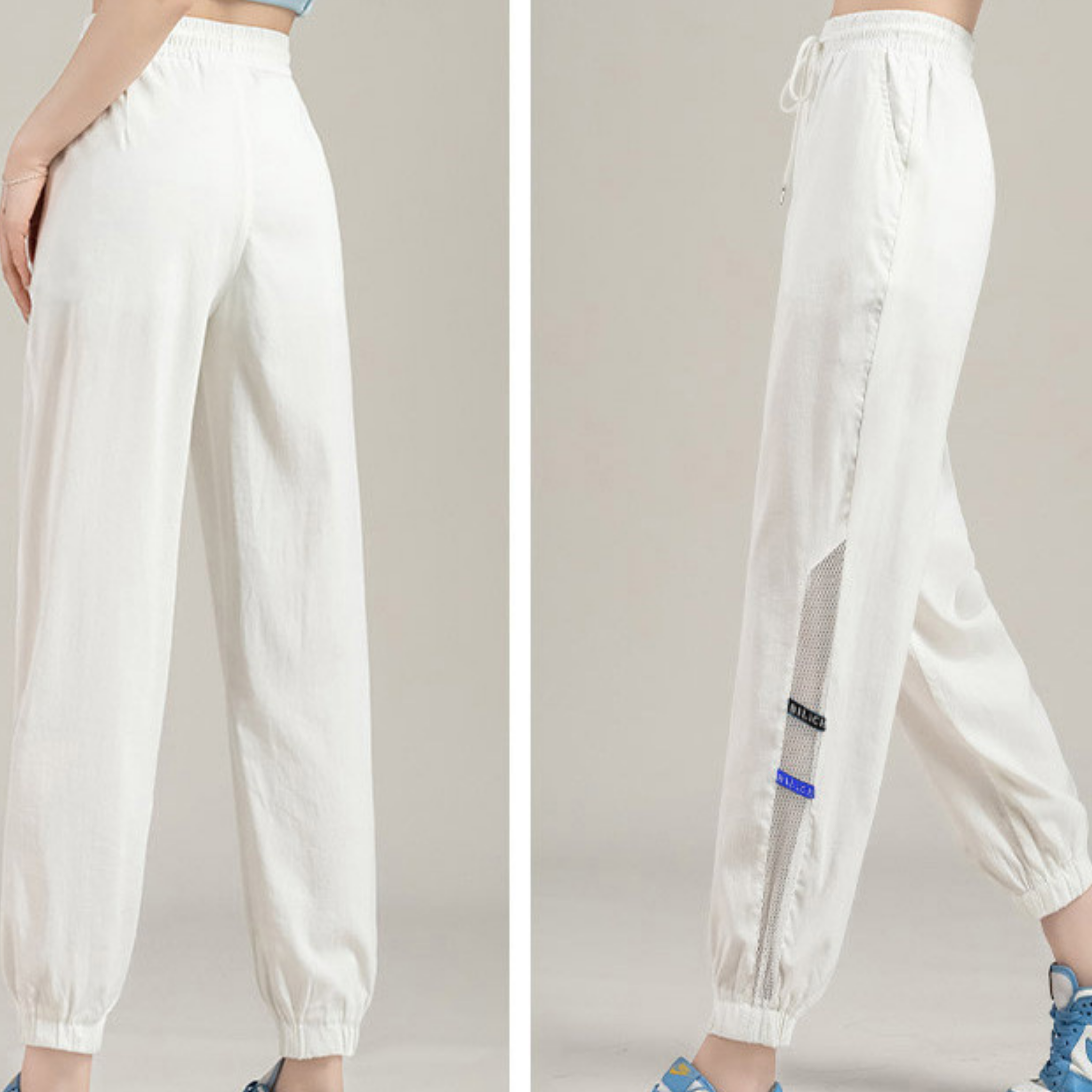 サイドメッシュ アイスシルク ロングパンツ