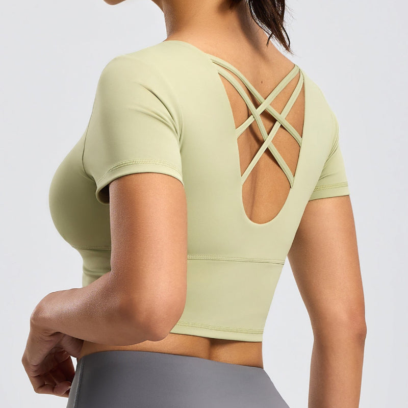 ◇バッククロスフィットネスシャツ