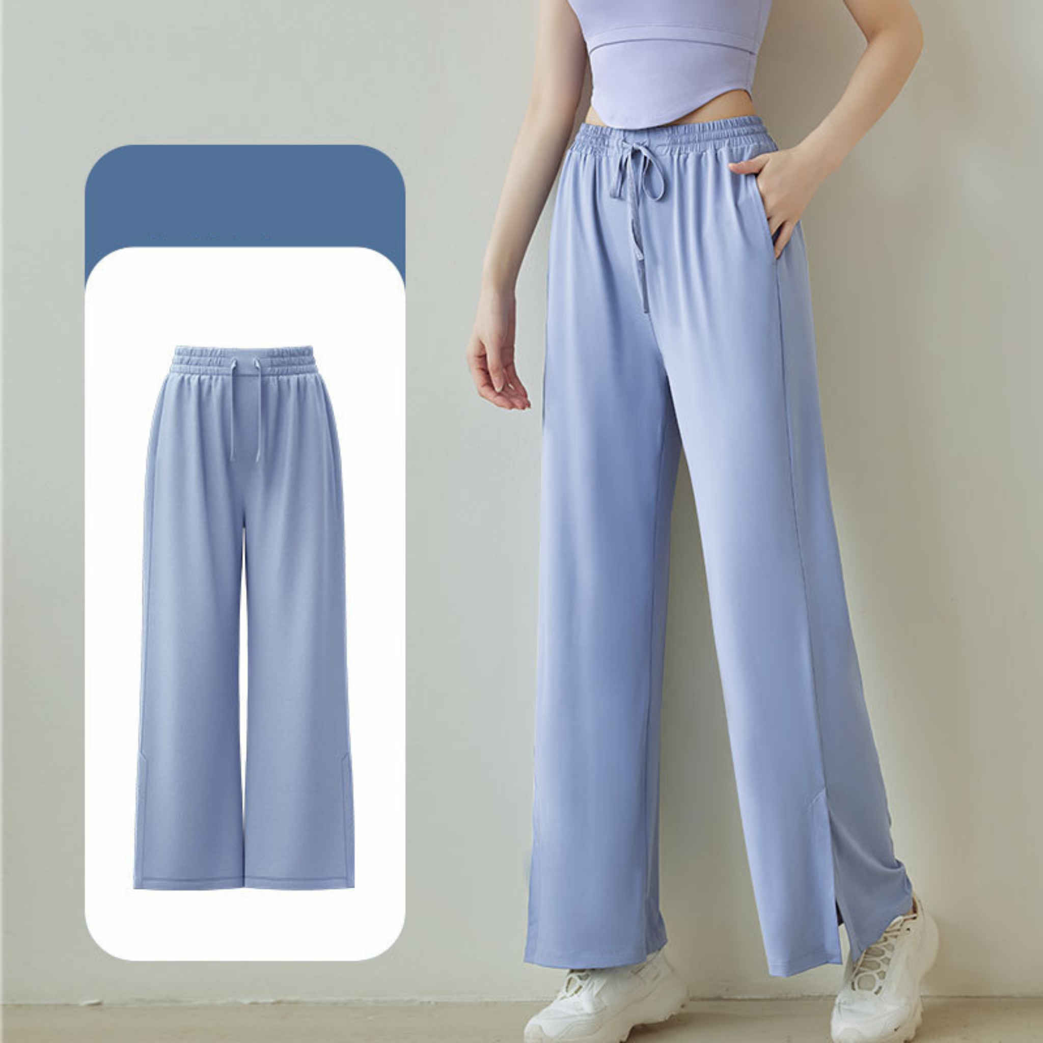 冷感 ワイド フィットネスパンツ