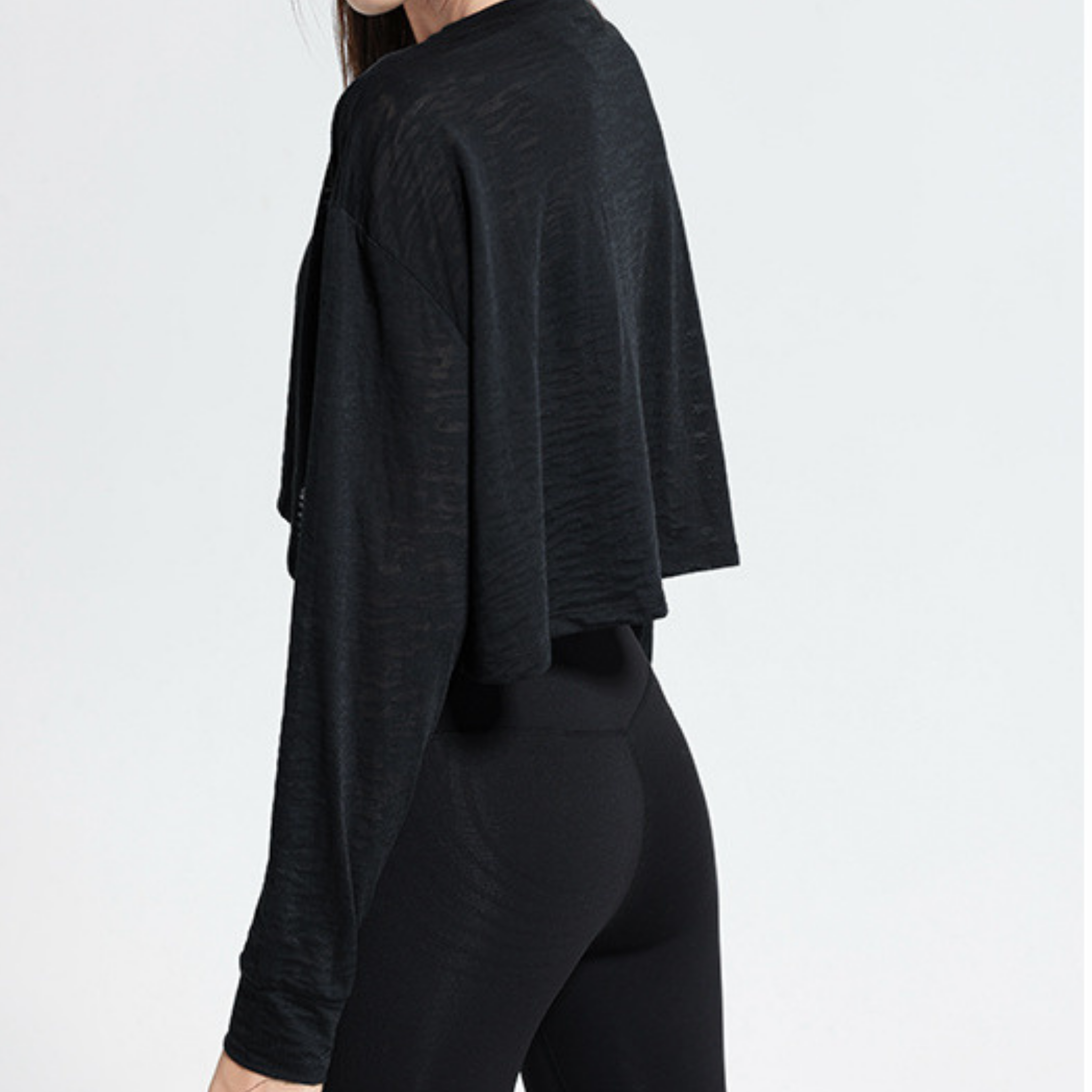 長袖 クロップトップス