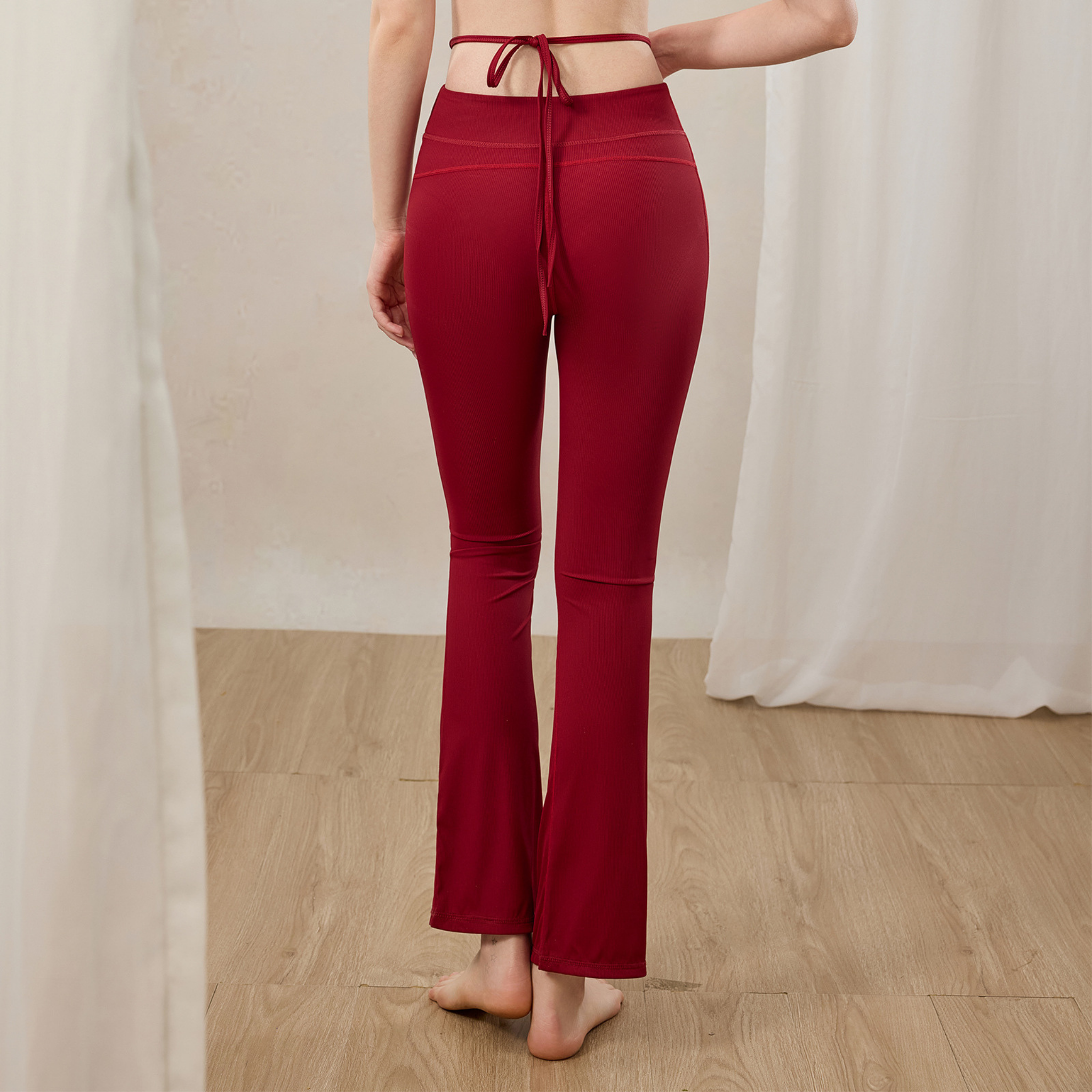 ウエストクロスバック フレアパンツ