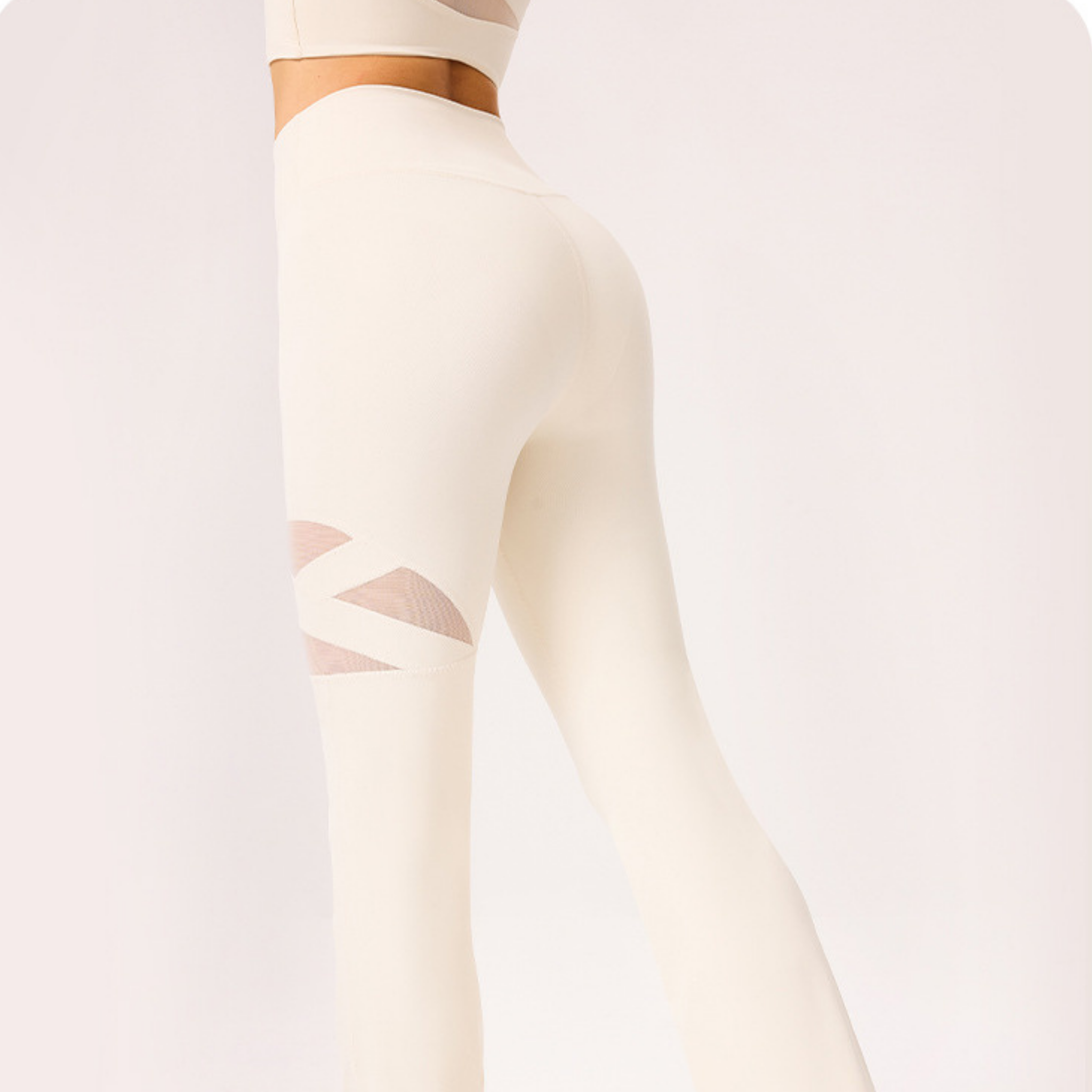 ワンポイントメッシュ フレアレギンス