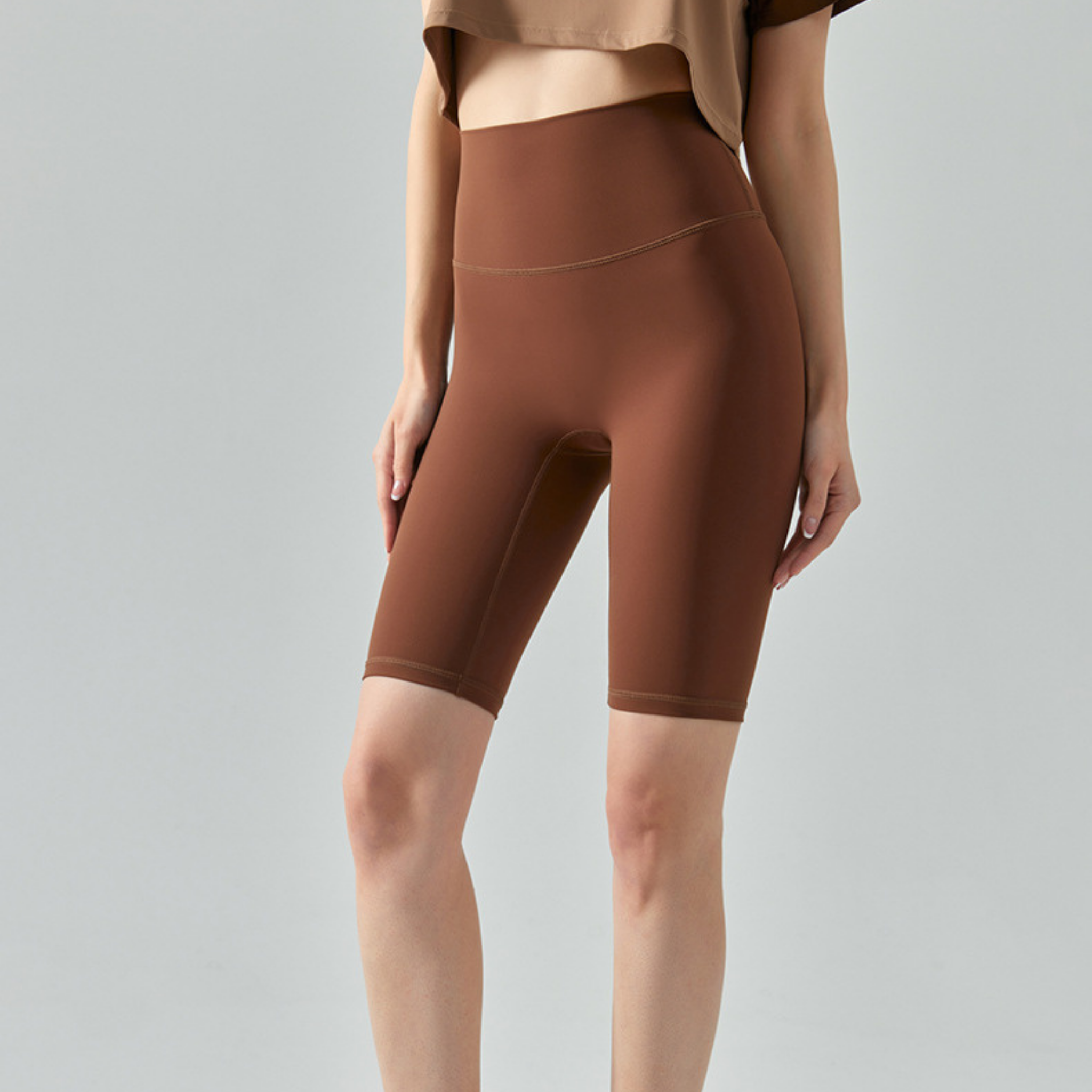 接触冷感 フリーサイズ 5分丈 レギンス