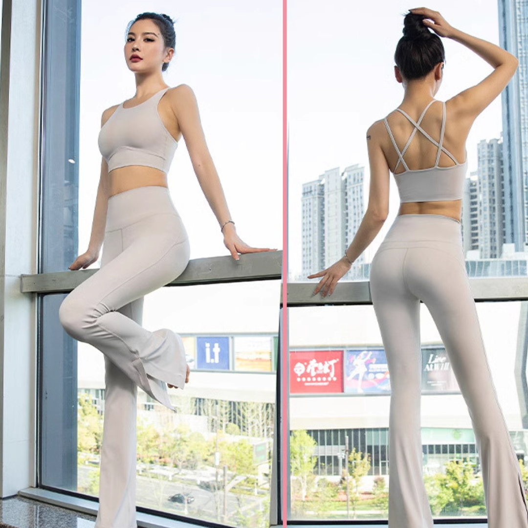 バッククロスブラトップ&美脚フレアパンツ セットアップ