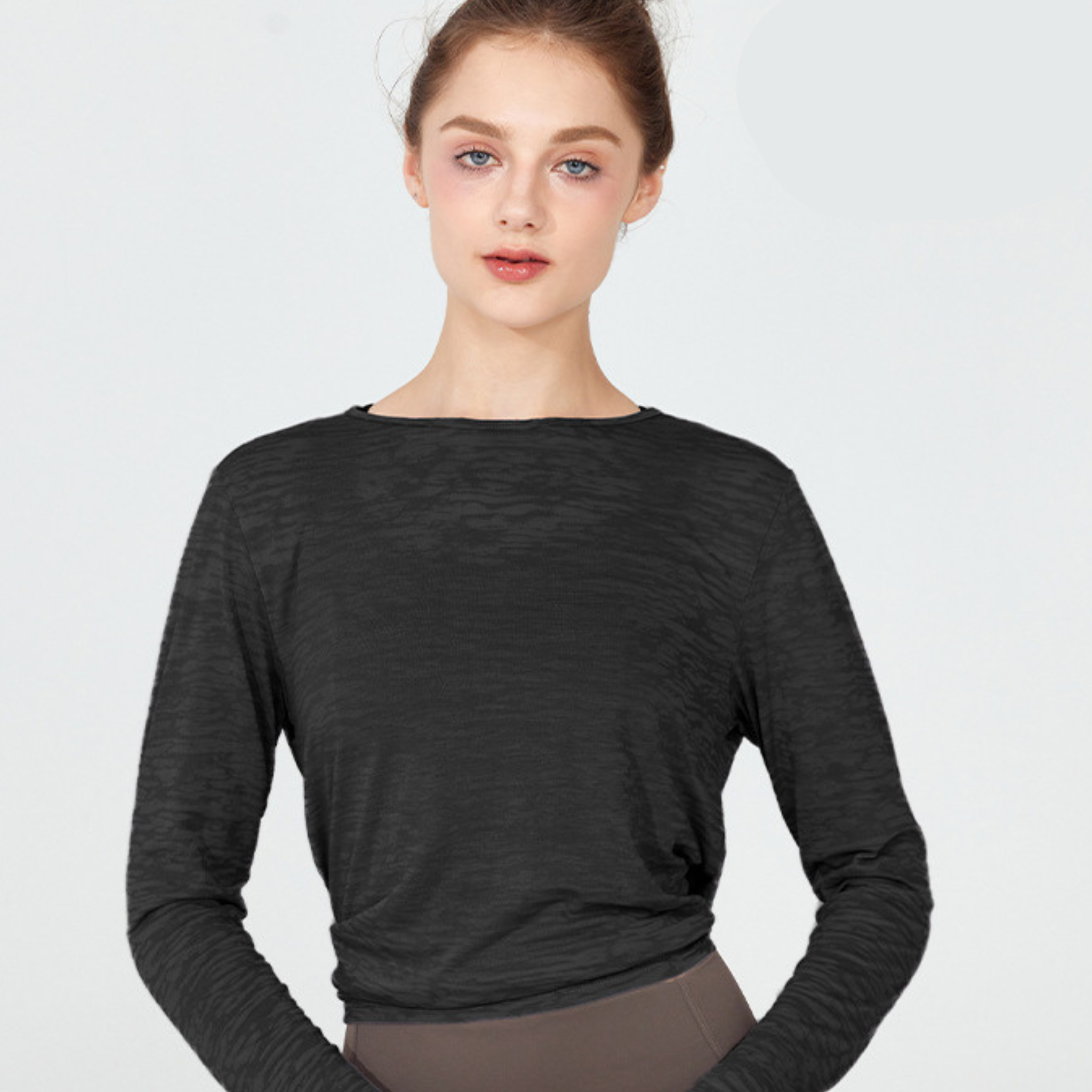 バックツイストオープン ヨガ 長袖トップス