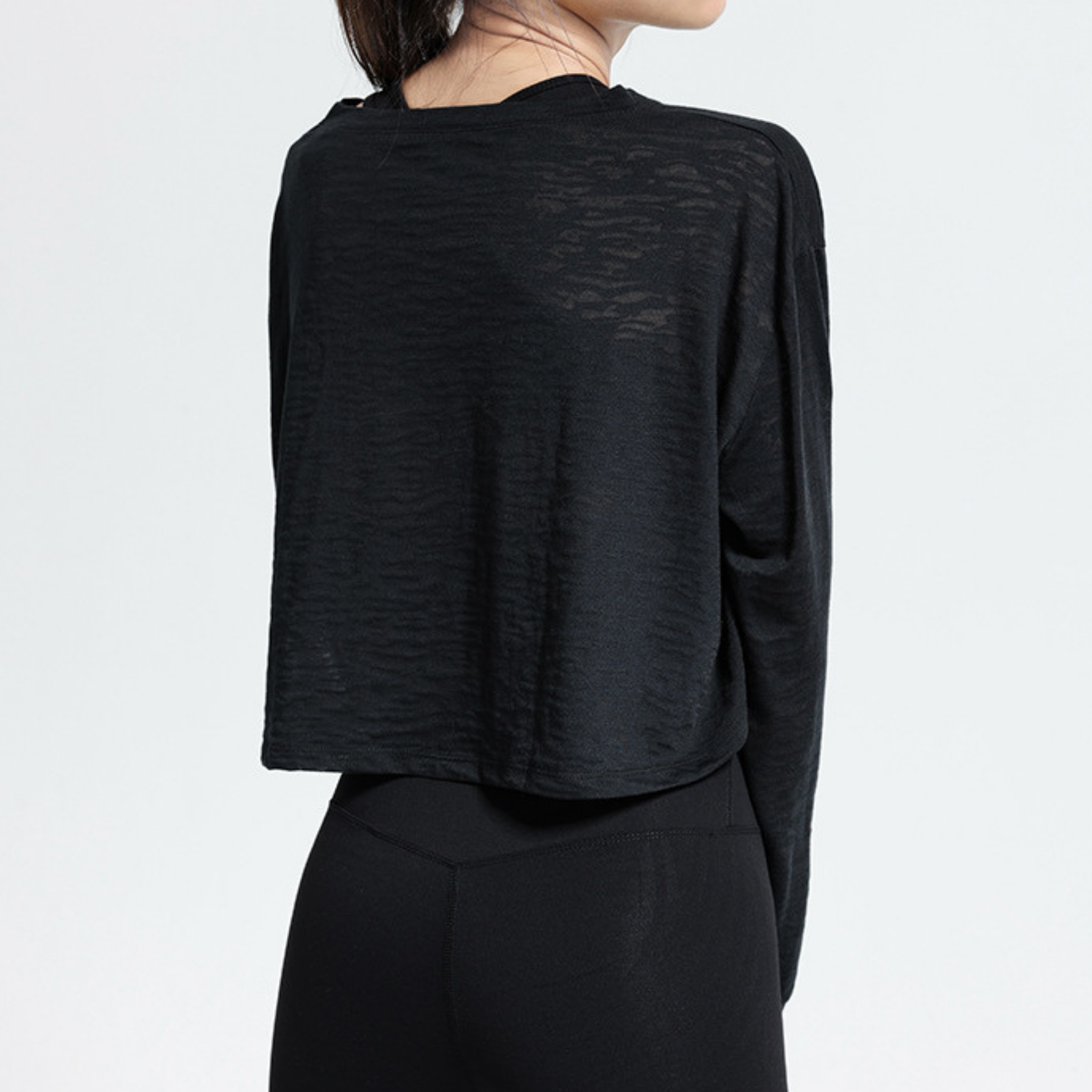 長袖 クロップトップス