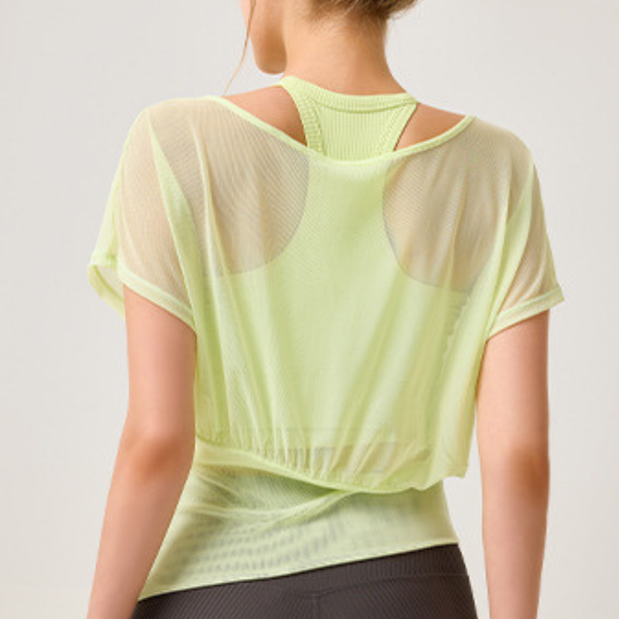 オールメッシュ ヨガTシャツ