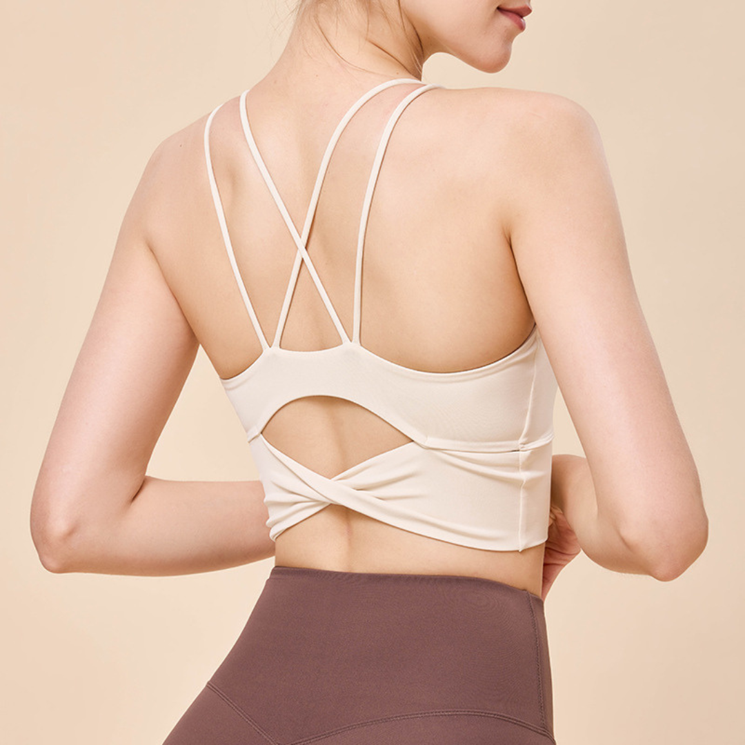 ダブルショルダー バッククロス スポーツブラ