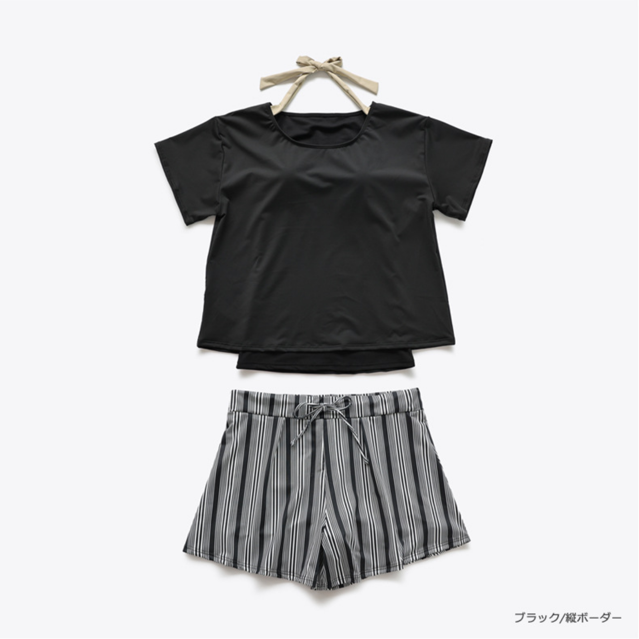 フェイクレイヤード サウナ スイムウェア 上下2点セット