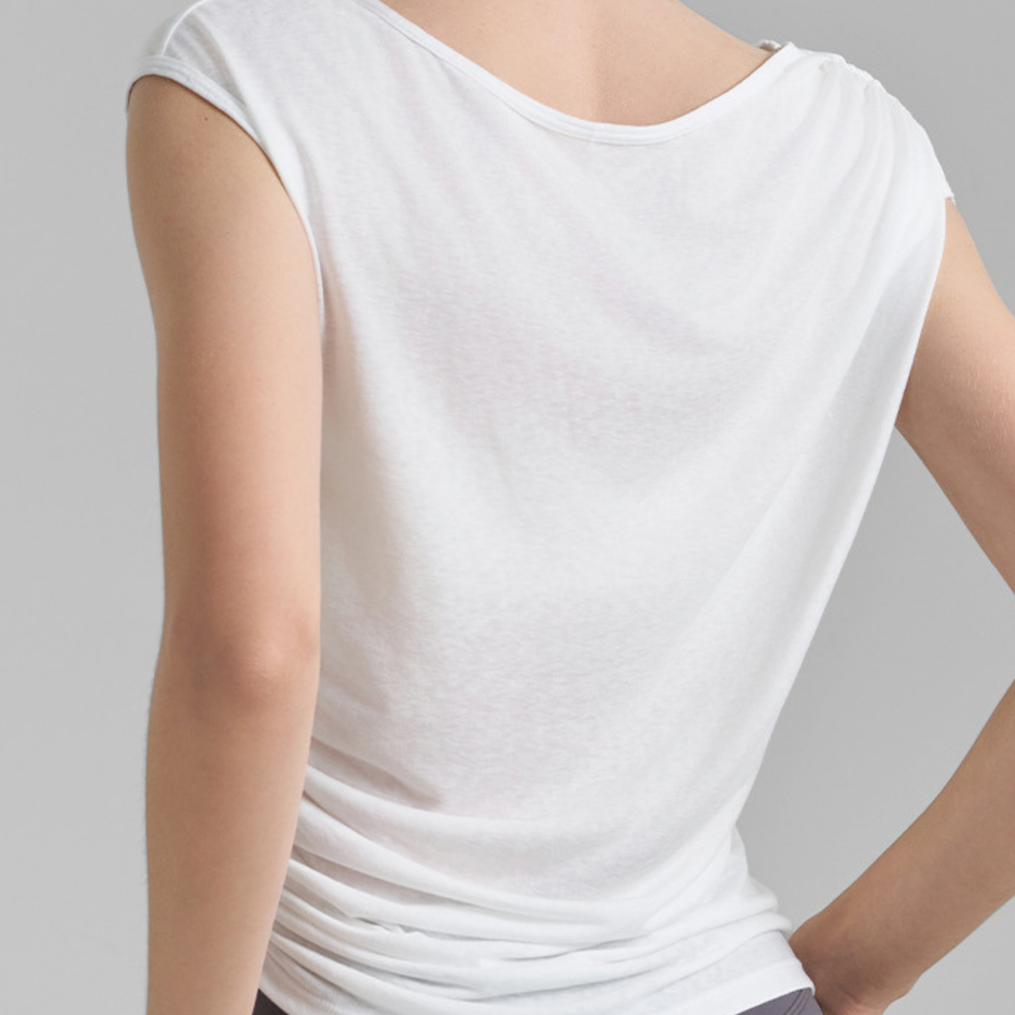 ドローストリング ノースリーブ ヨガ Tシャツ