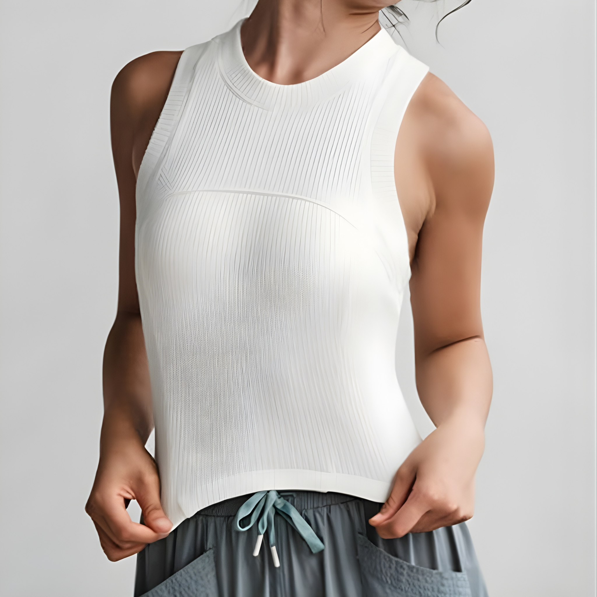 リブ クロップドタンクトップ