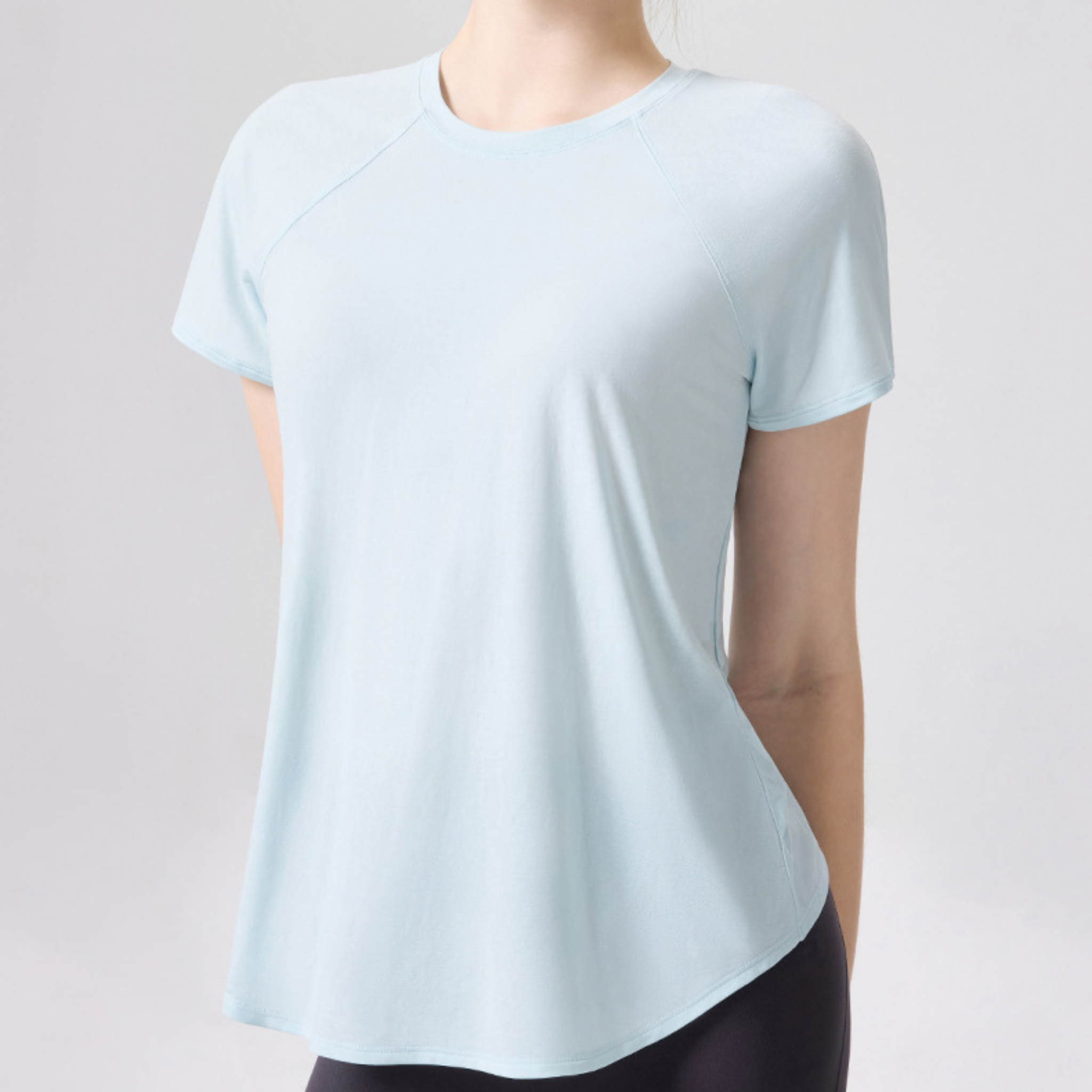 メッシュバック シンプル半袖トップス