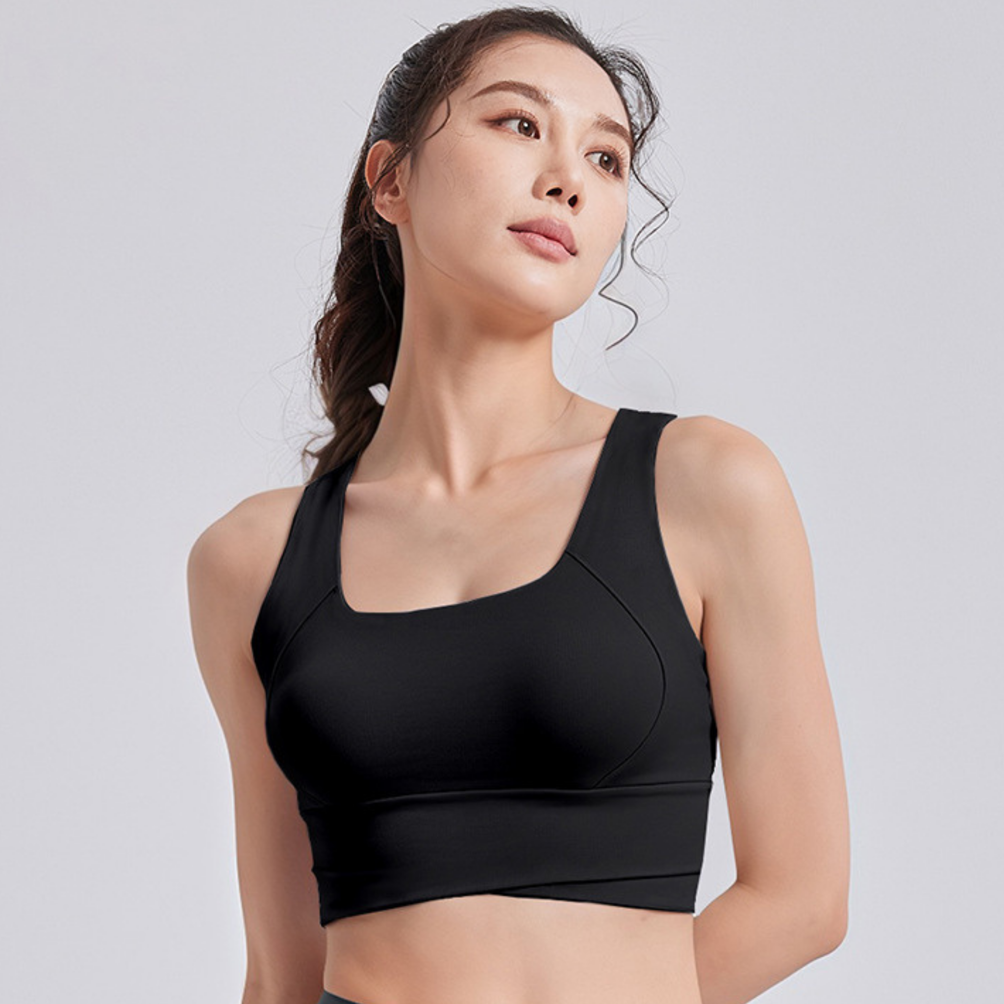 ワイドショルダー アンダーラップ スポーツブラ