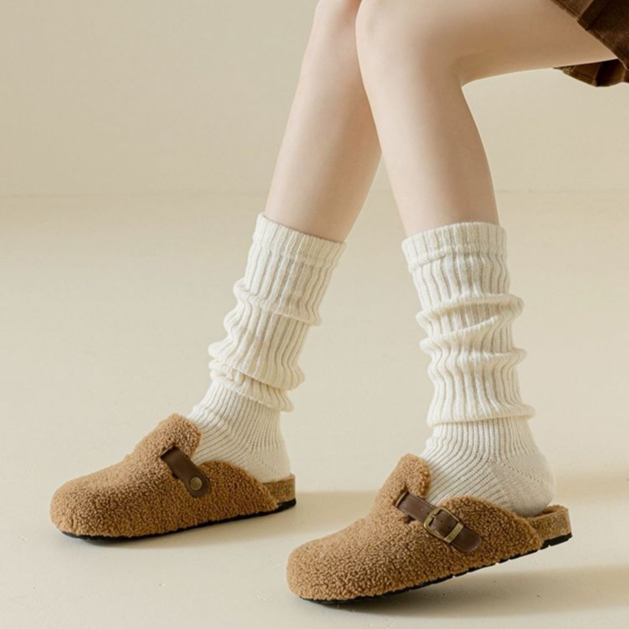 かかと付き レッグウォーマー ショート丈