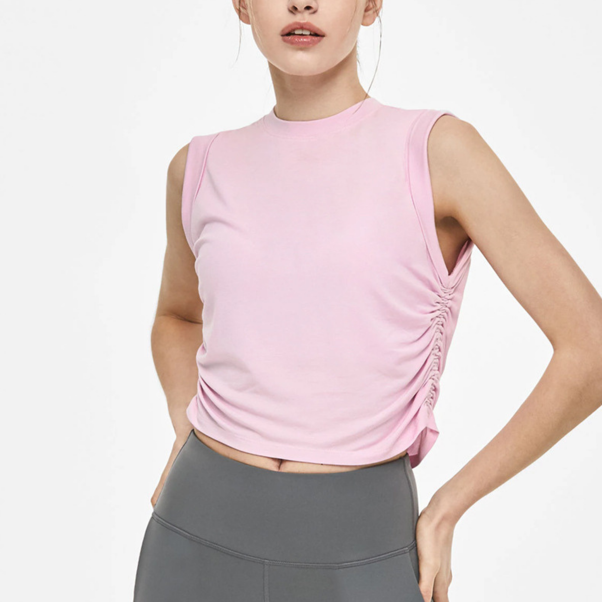 サイドギャザー タンクトップ