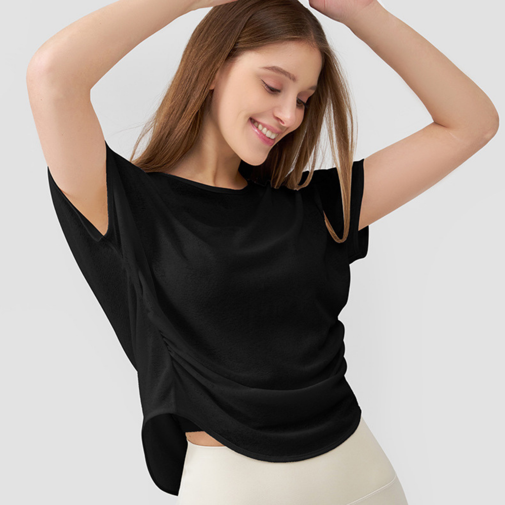 トライアングル バックオープン スリム 半袖Tシャツ