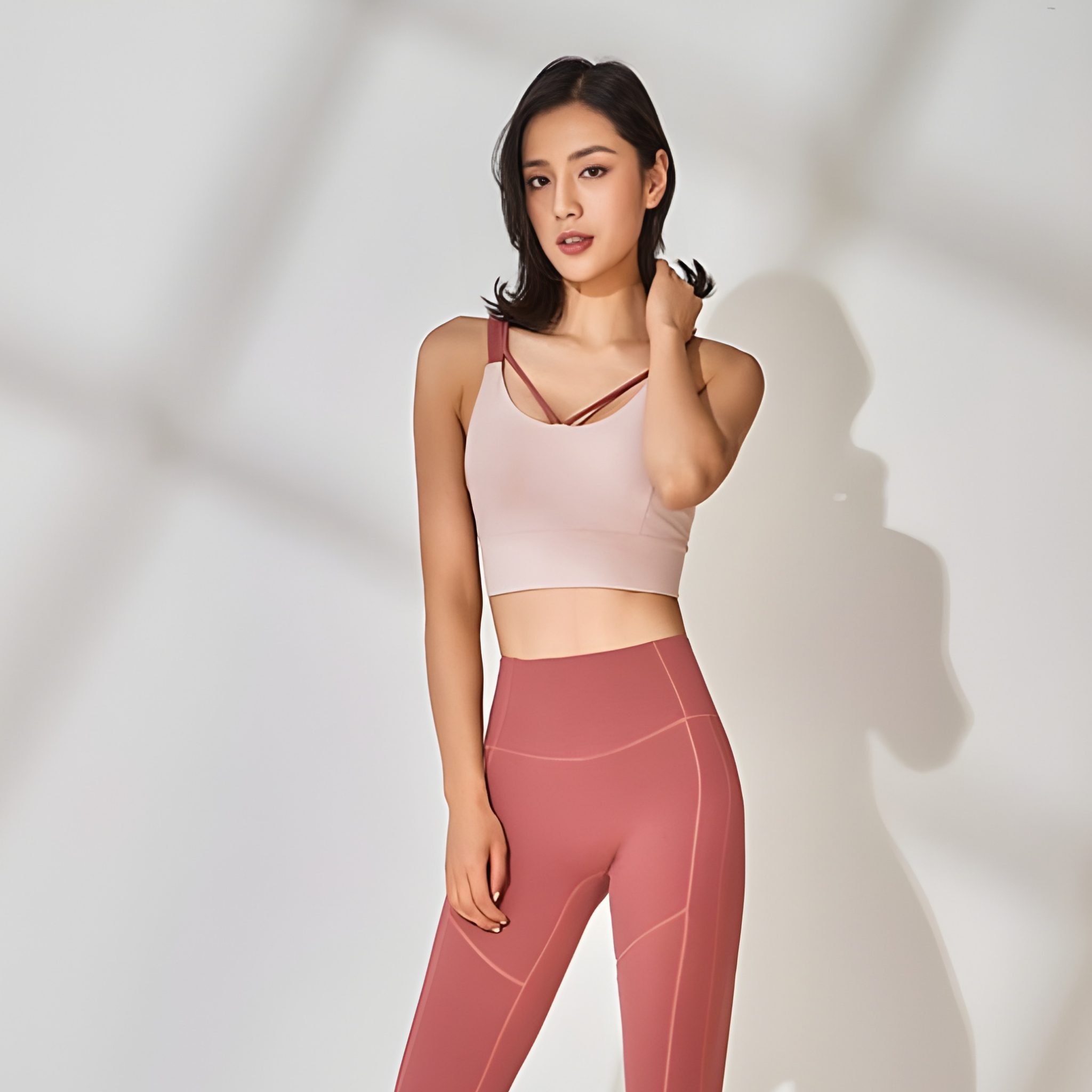 バイカラー バッククロス スポーツブラ