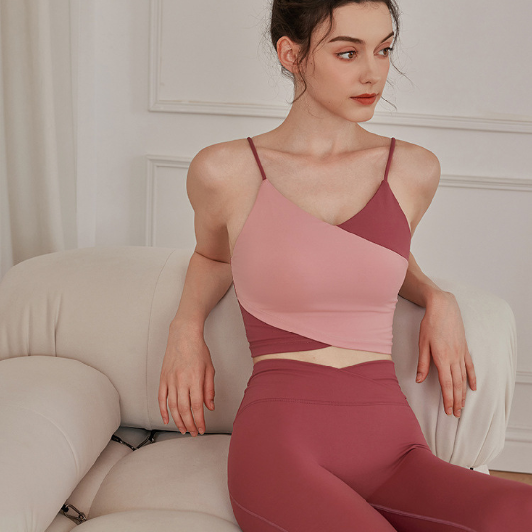 バイカラーブラトップ&ウエストVラインレギンス セットアップ