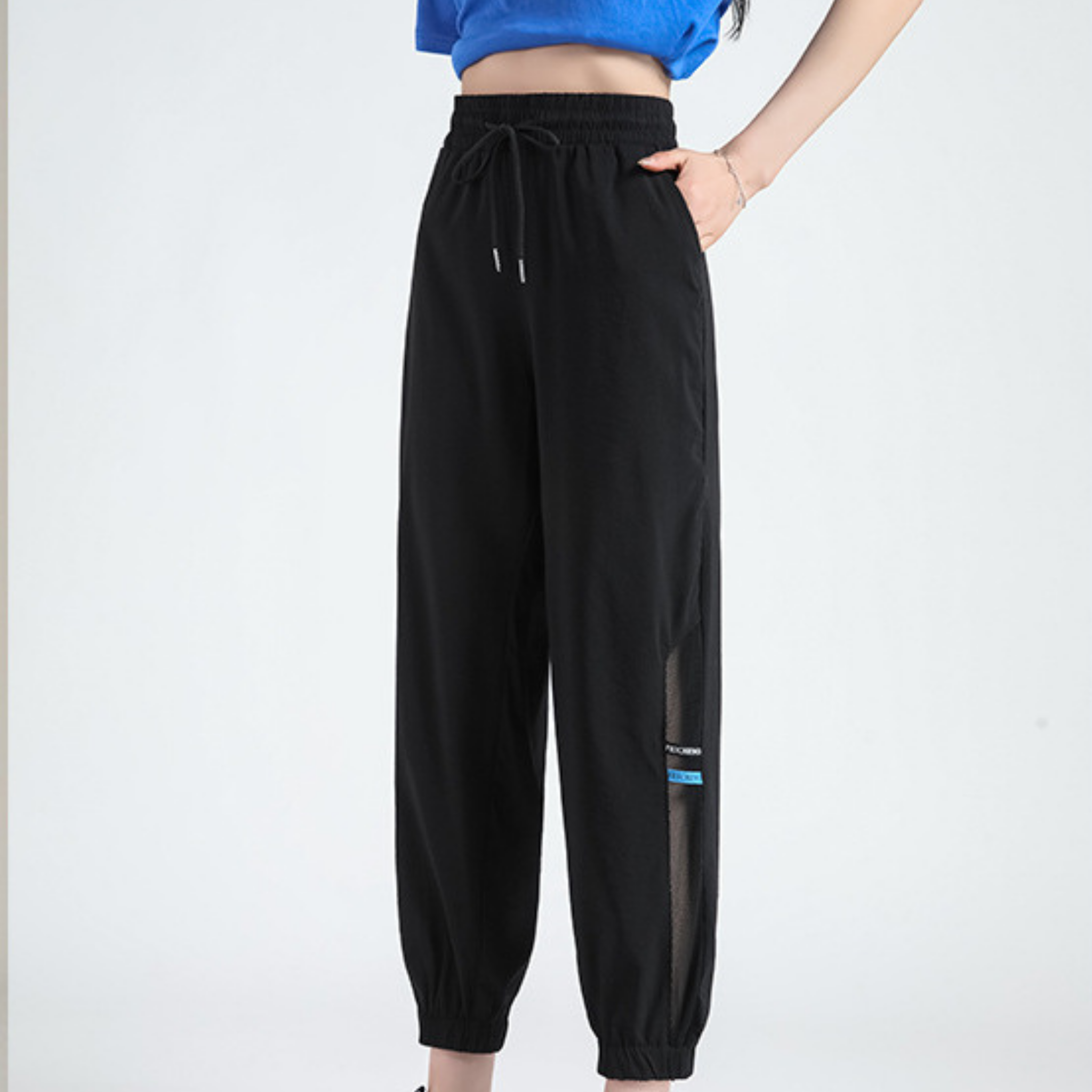 サイドメッシュ アイスシルク ロングパンツ