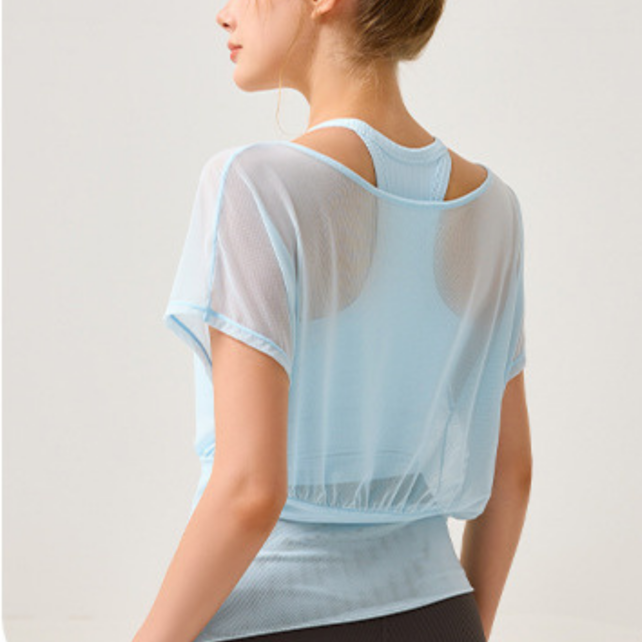 オールメッシュ ヨガTシャツ